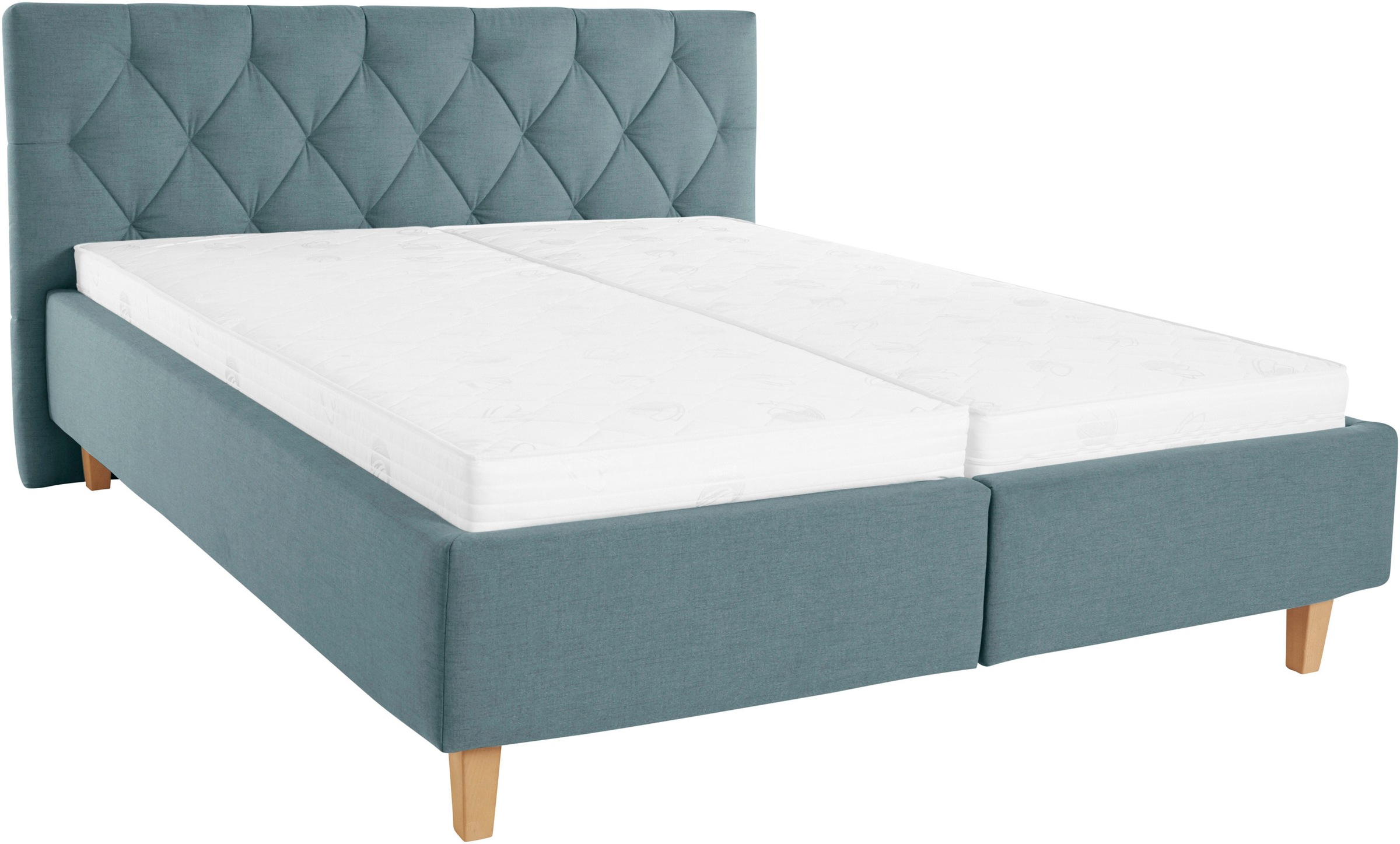 Thumbnail - Home affaire Polsterbett "Sunley 100" Kreuzsteppung, Kopfteilhöhe 102 cm, ohne oder mit Matratze/Lattenrost