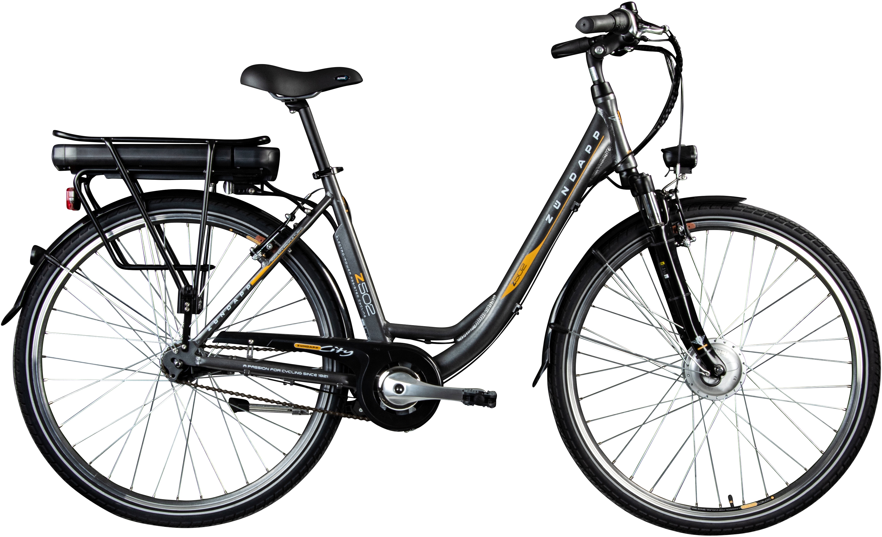 Zündapp E-Bike Z502, 7 Gang, Frontmotor 240 W grau E-Bikes