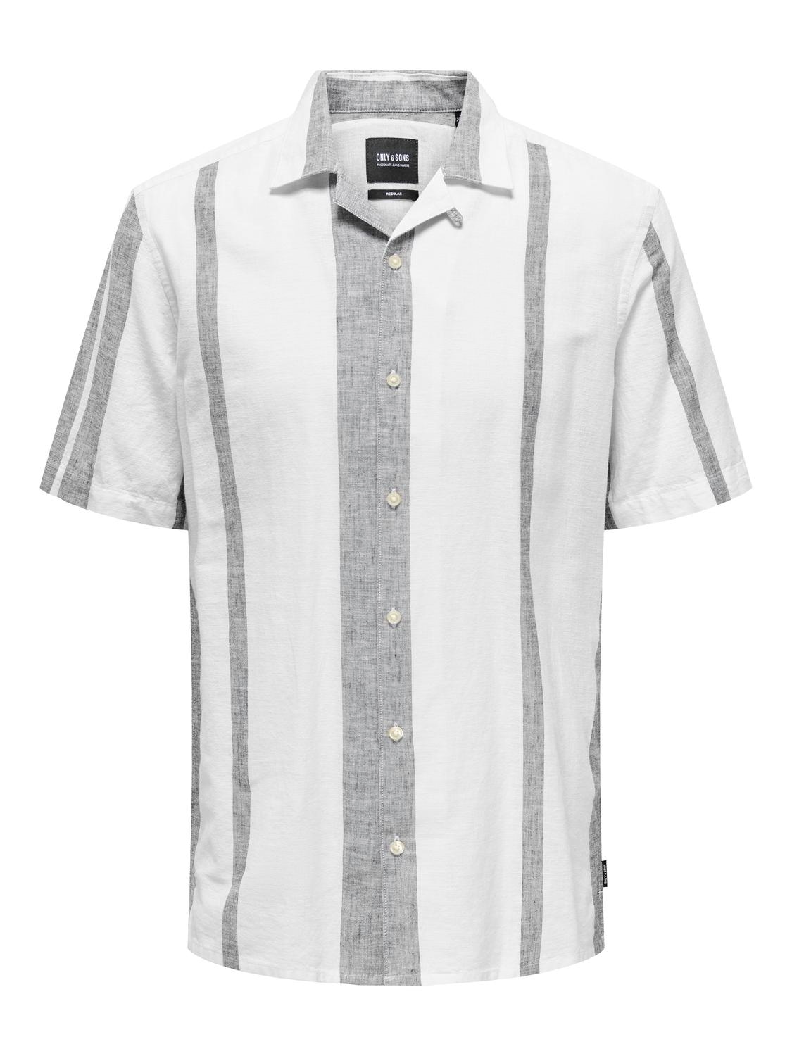 ONLY & SONS Kurzarmhemd »ONSCAIDEN SS STRIPE LINEN RESORT NOOS«