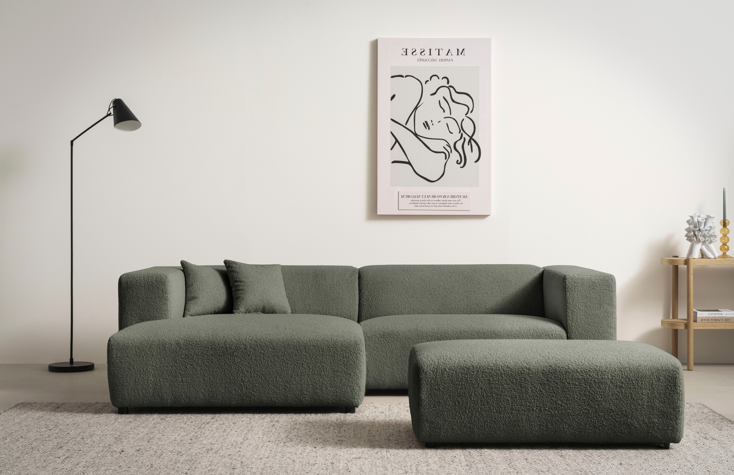 Home affaire Polsterecke "BAKELS, Ecksofa-Set mit Hocker, L-Form mit Schlaf günstig online kaufen