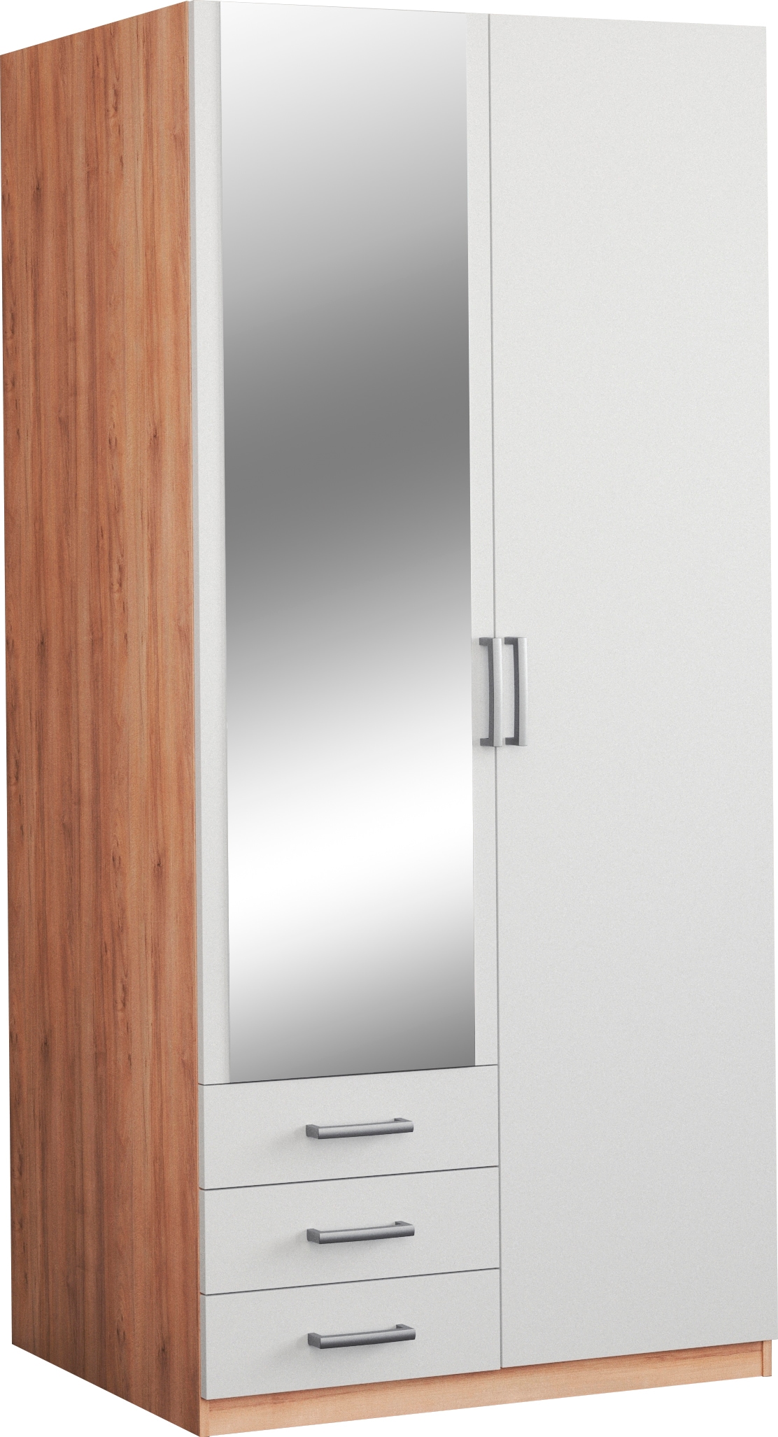 priess Kleiderschrank "Amsterdam, viel Stauraum durch viele Schubkästen, Spiegeltüren" Optional mit LED-Beleuchtung, Made in Germany