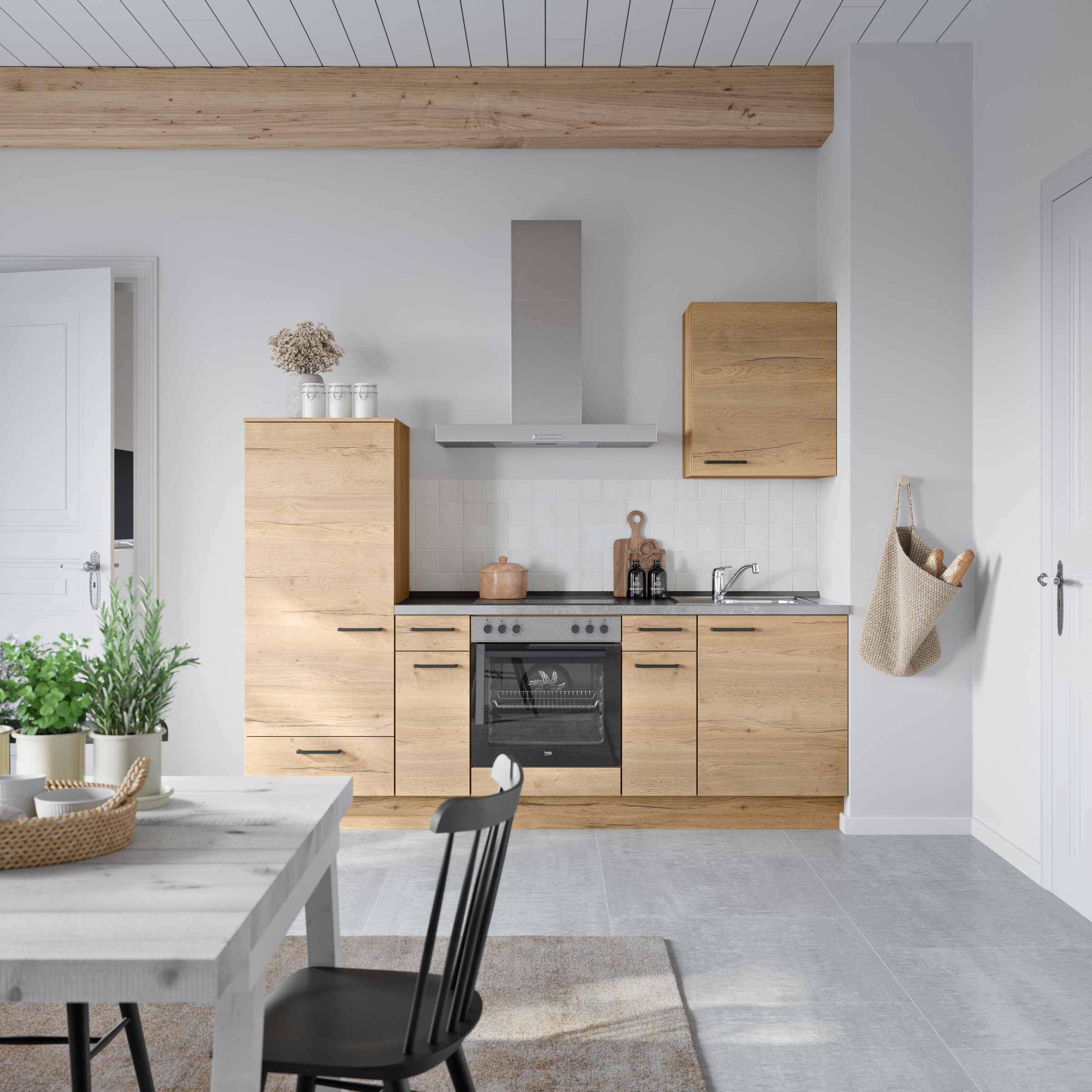 nobilia® Küchenzeile »"Structura I"«, vormontiert, Ausrichtung wählbar, Breite 240 cm, wahlw. mit E-Geräten