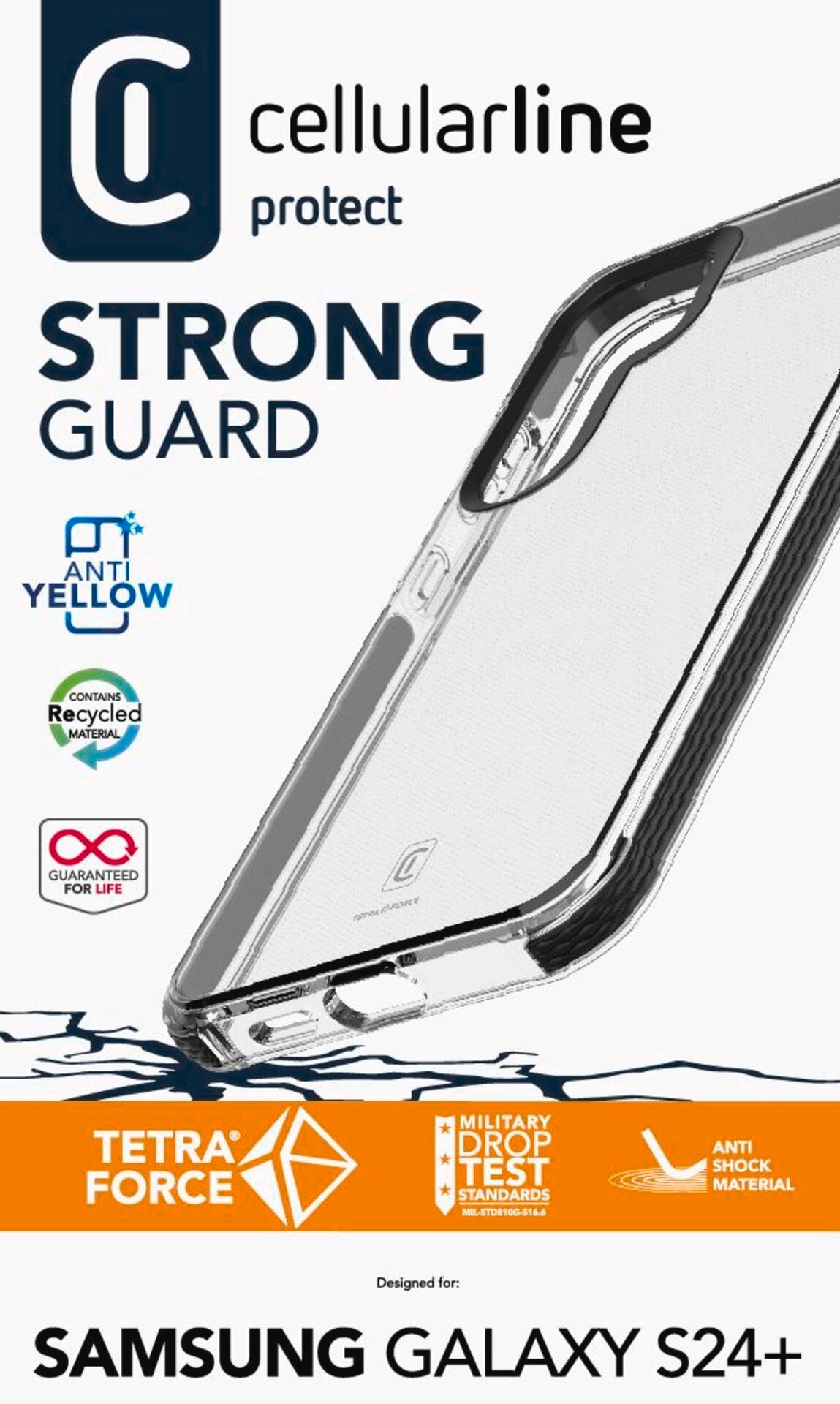 Cellularline Handyhülle »Hard Case Tetra Force für Samsung Galaxy S24+«, Handycover Backcover Schutzhülle Handyschutzhülle stoßfest kratzfest