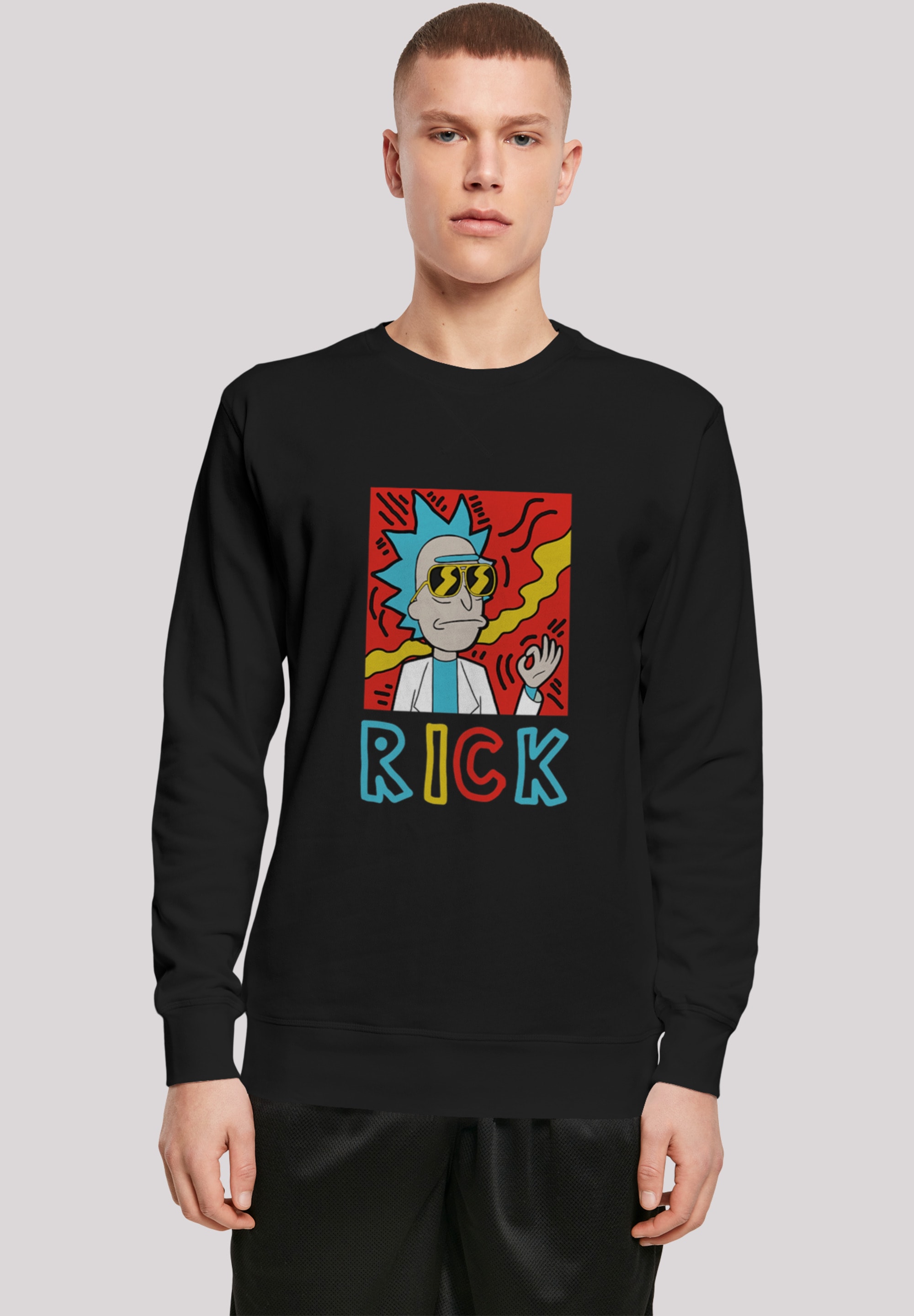 F4NT4STIC Rundhalspullover »F4NT4STIC Herren RICK with Light Crew sweatshirt«, (1 tlg.)