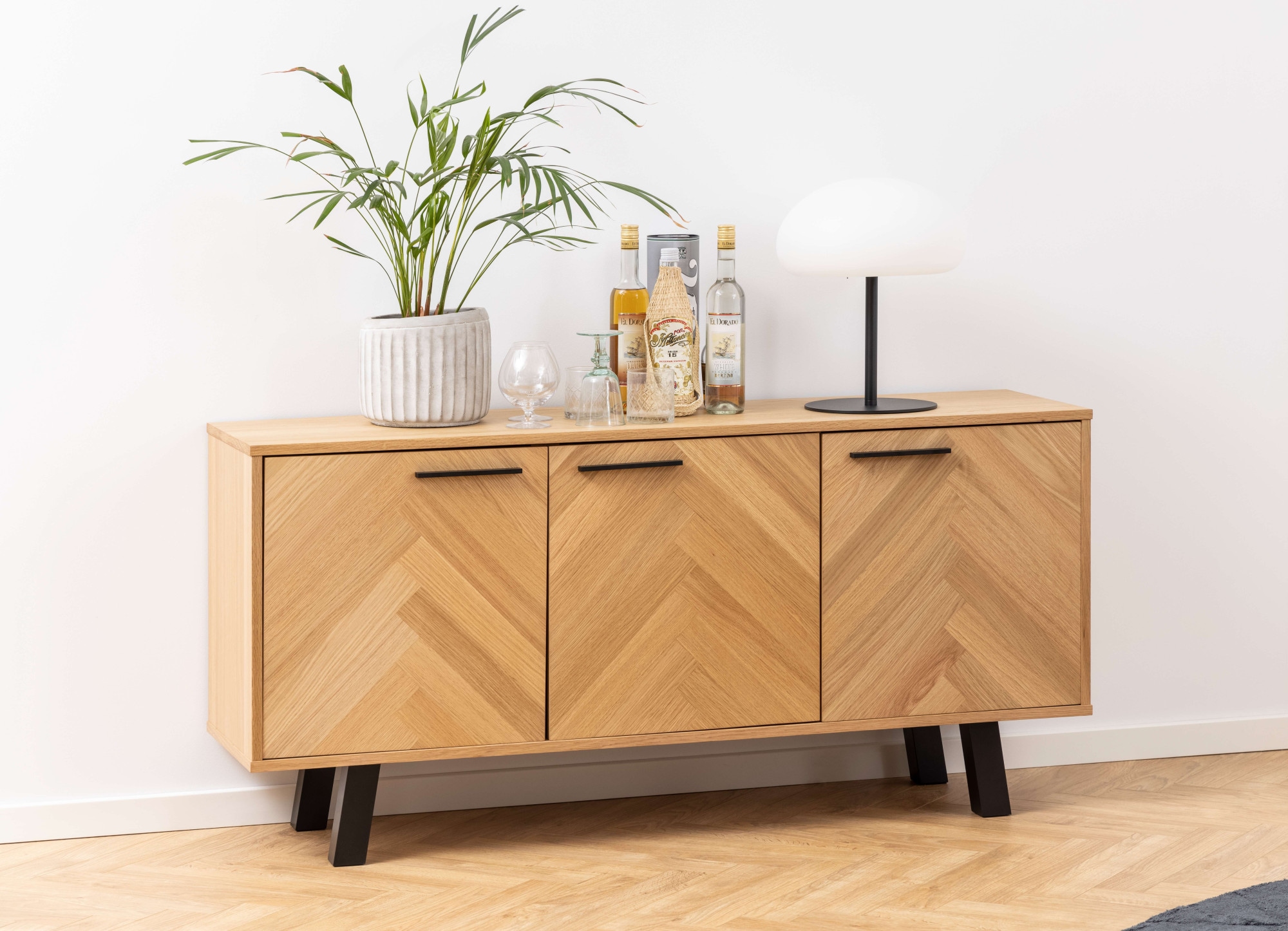 ACTONA GROUP Anrichte "Brighton", Sideboard, Eichenfurnier, Fischgrätenmust günstig online kaufen