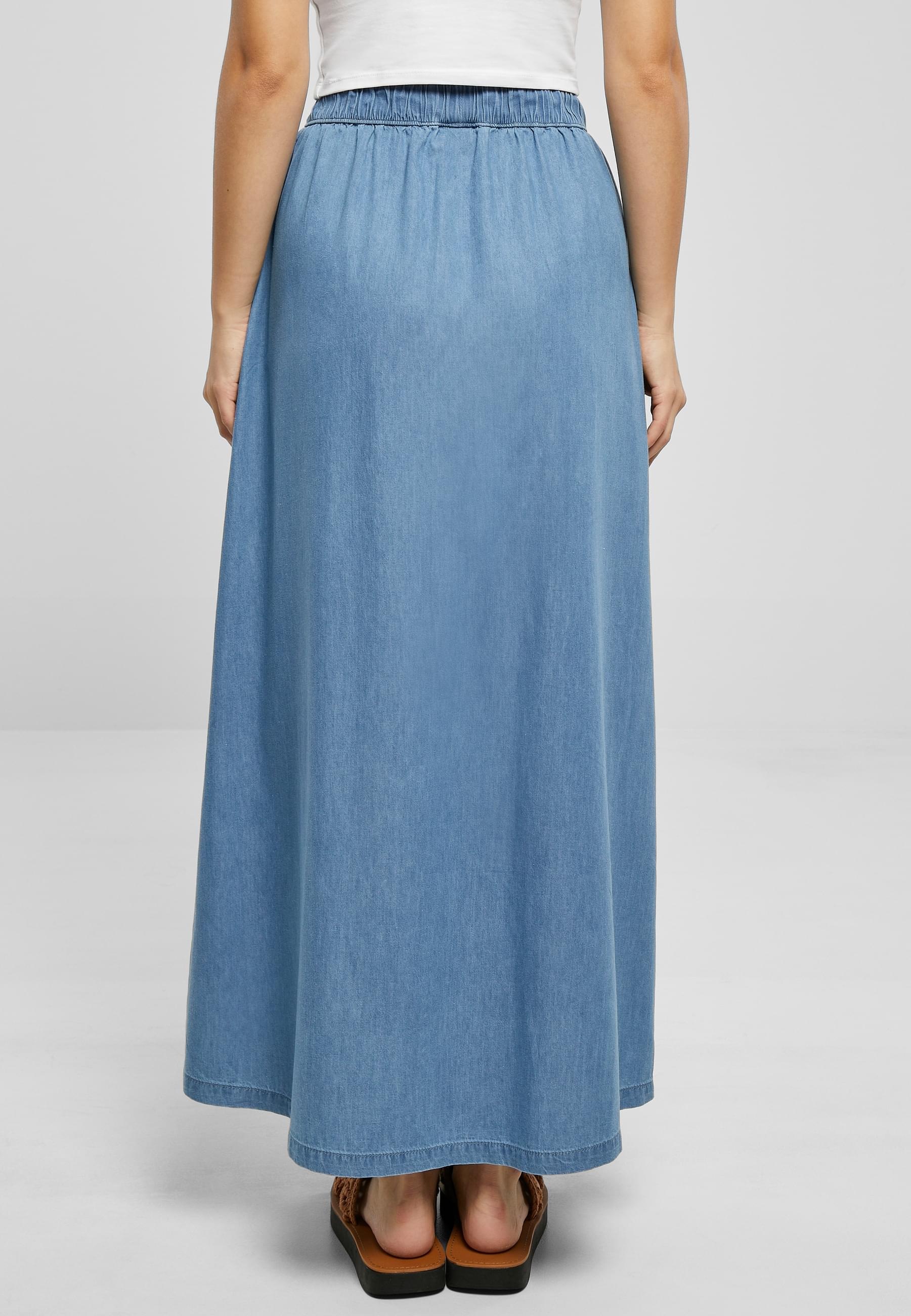 URBAN CLASSICS Sommerrock »Urban Classics Damen Ladies Long Wide Light Denim Skirt«, (1 tlg.)