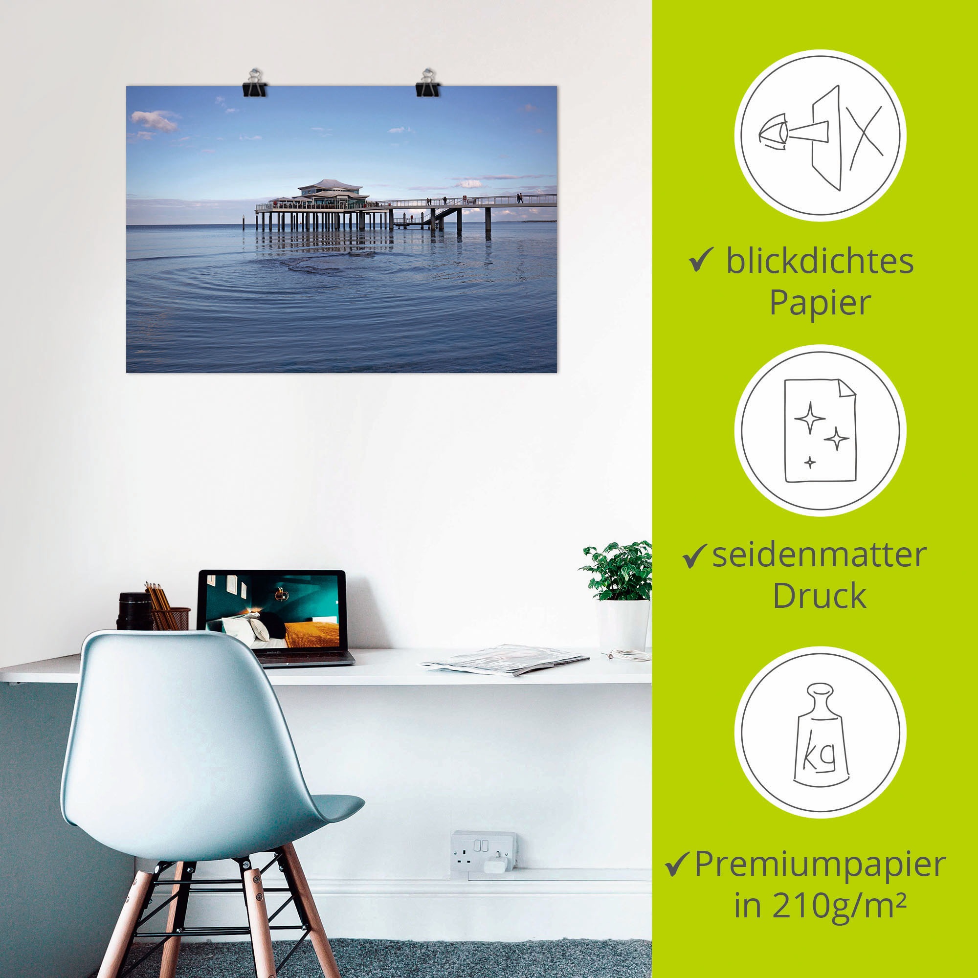 Artland Wandbild »Teehaus in Timmendorf«, Strandbilder, (1 St.), als Alubild, Leinwandbild, Wandaufkleber oder Poster in versch. Größen