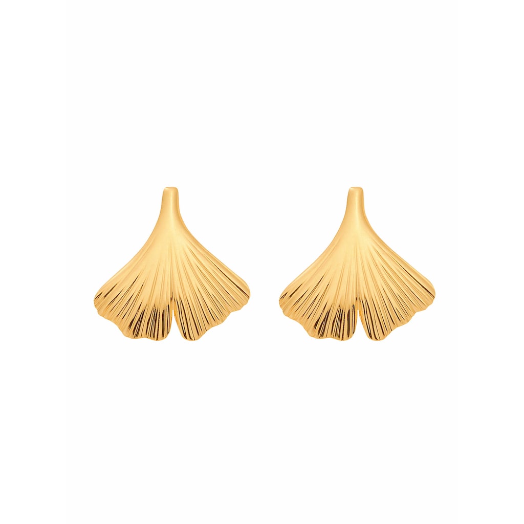 Adelia´s Paar Ohrhänger »1 Paar 375 Gold Ohrringe / Ohrstecker Ginkoblatt« 375 Gold Goldschmuck für Damen
