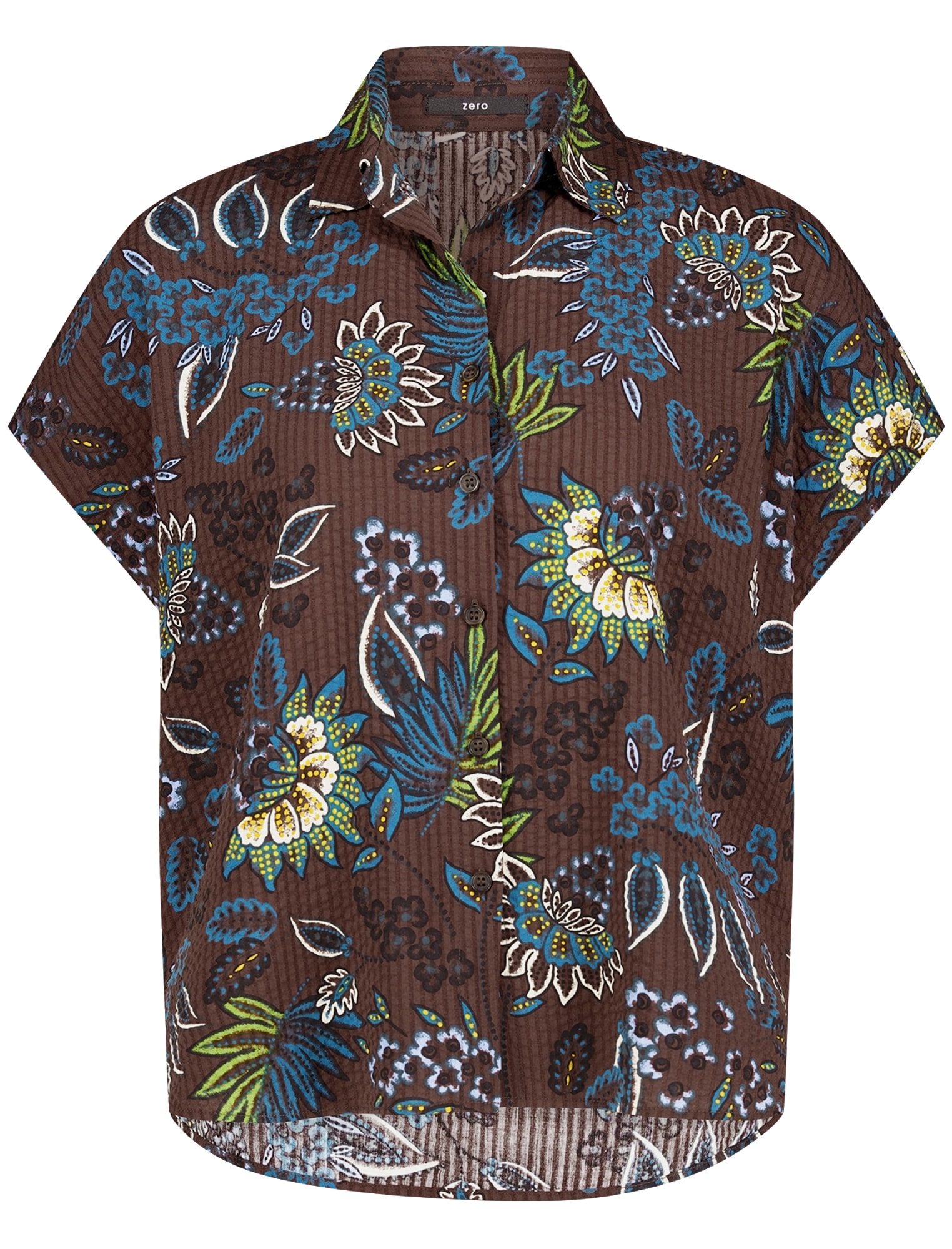 Zero Klassische Bluse »Damen kurzarm mit Print«