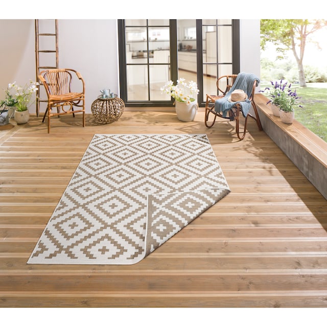 my home Teppich »Ronda Wendeteppich«, rechteckig, Sisal-Optik, Flachgewebe,  In- und Outdoor, geometrisches Boho Design auf Rechnung | BAUR