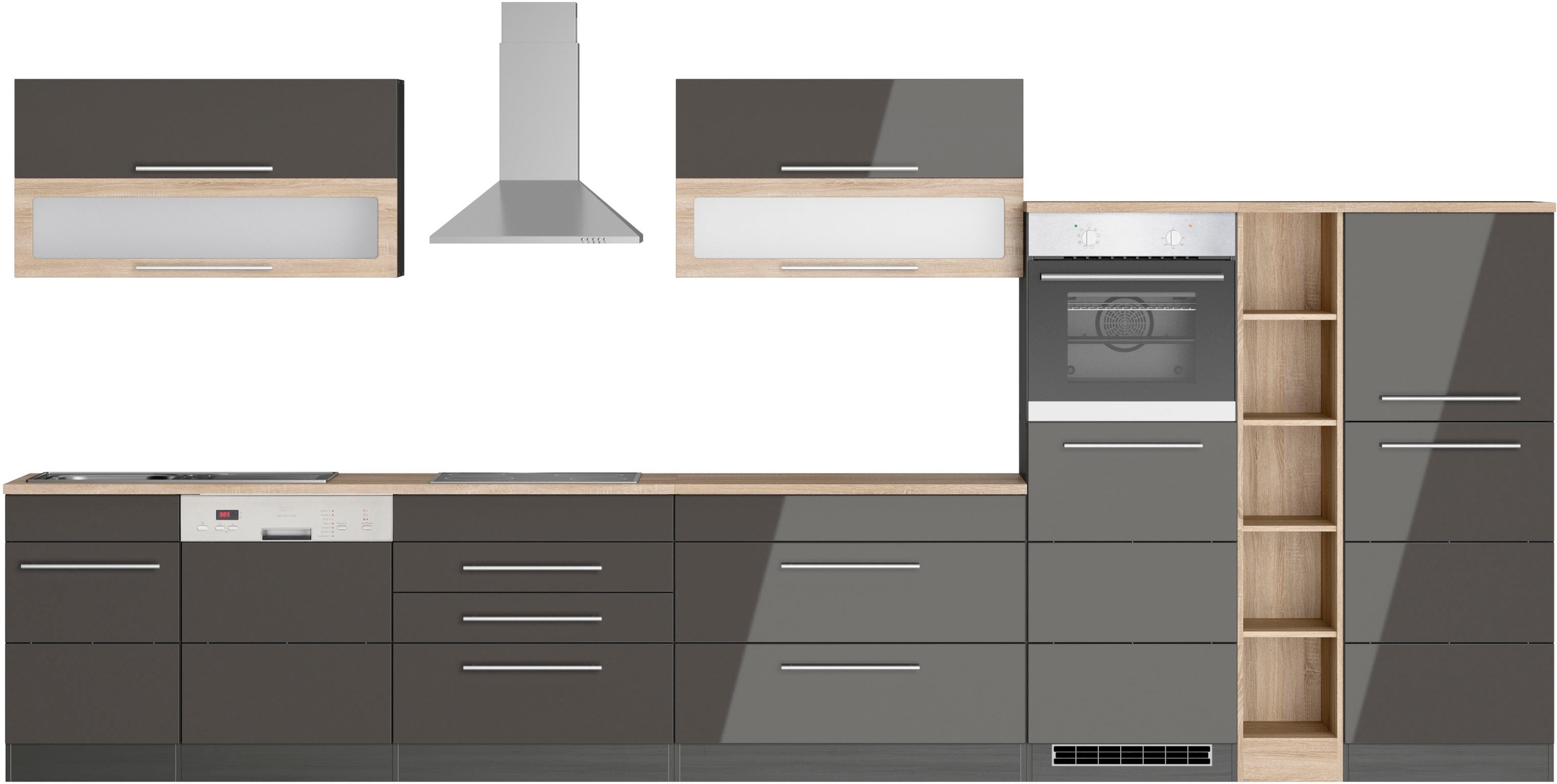 KOCHSTATION Küchenzeile »KS-Wien« Breite 440 cm, wahlweise mit E-Geräten