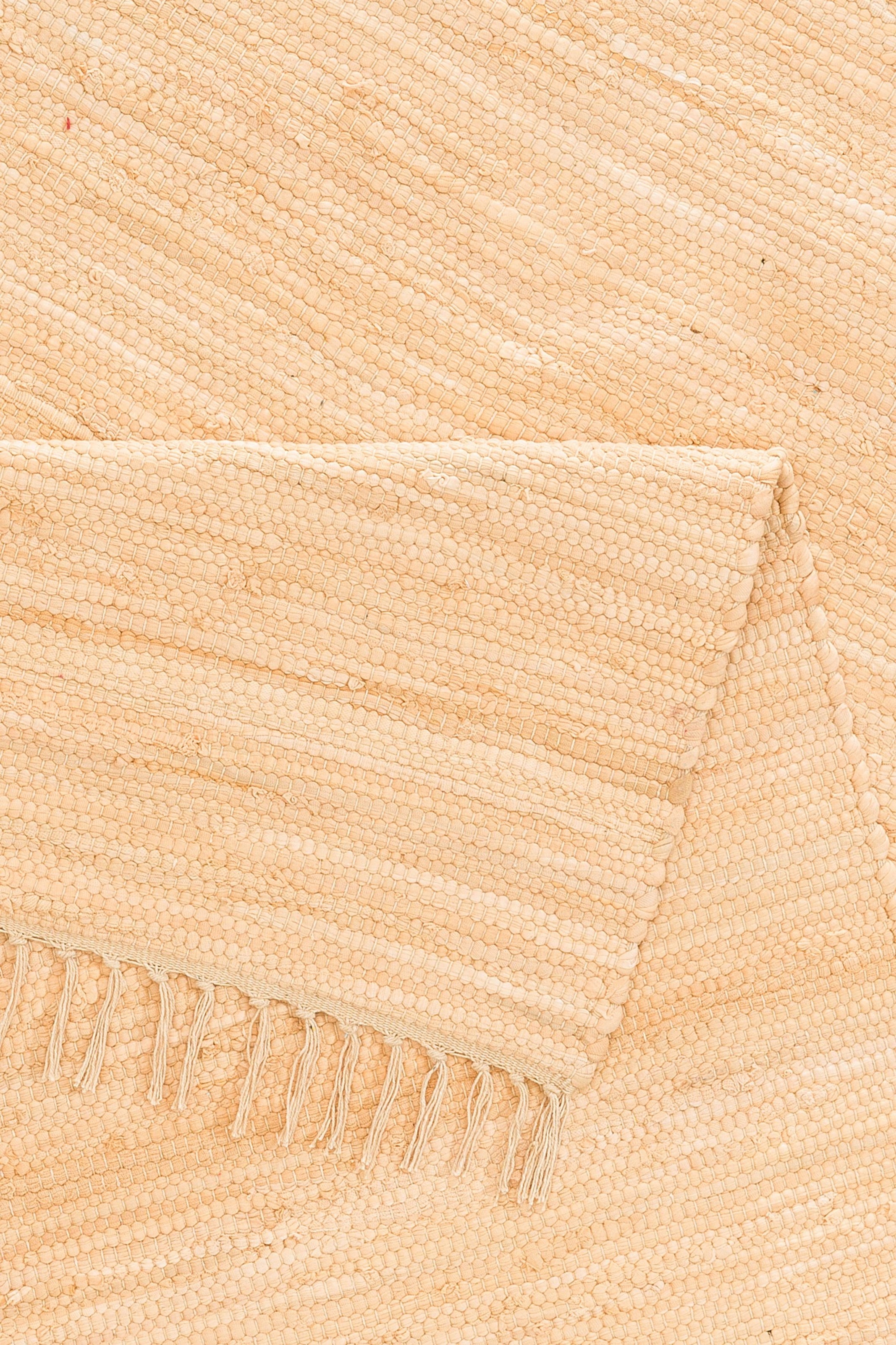Teppich OTTO HOME "Paul" Gr. 12, beige (natur), B:70cm H:5mm L:250cm, Baumwolle, Teppiche, Teppich, Wendeteppich, Uni, handgewebt, mit Fransen, reine Baumwolle, Läufer 3