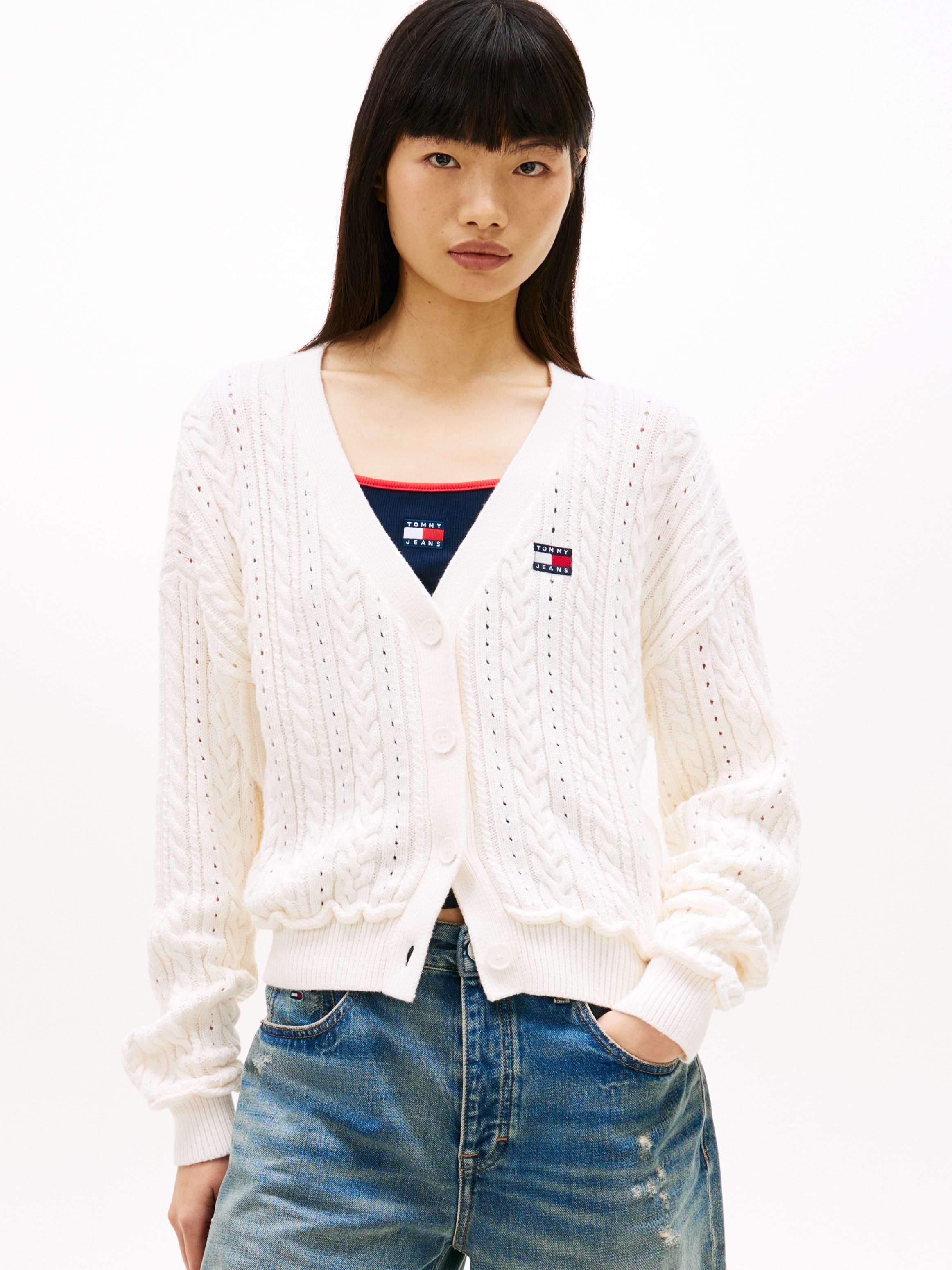 Tommy Jeans Strickjacke "TJW BOXY GMD CARDIGAN" günstig online kaufen