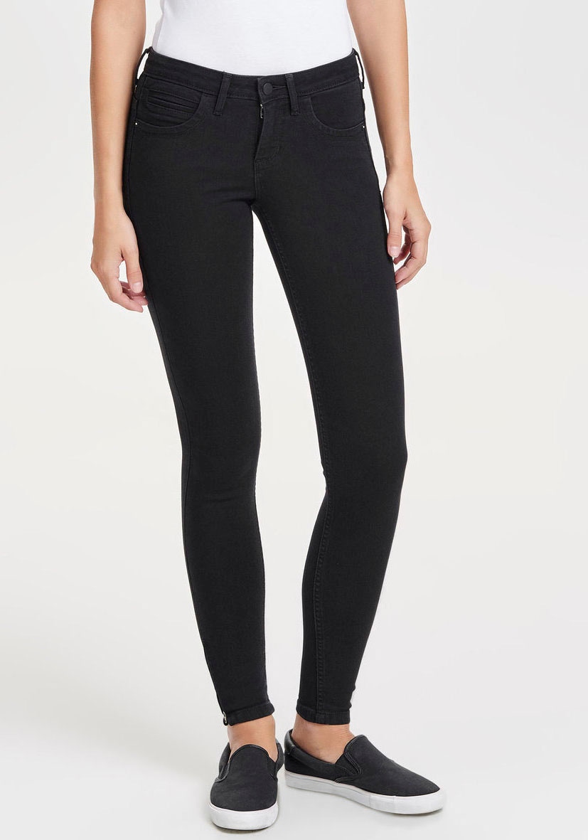 ONLY Ankle-Jeans »ONLKENDELL ETERNAL LIFE ANKLE BLACK NOOS«, mit Zipper am Saum