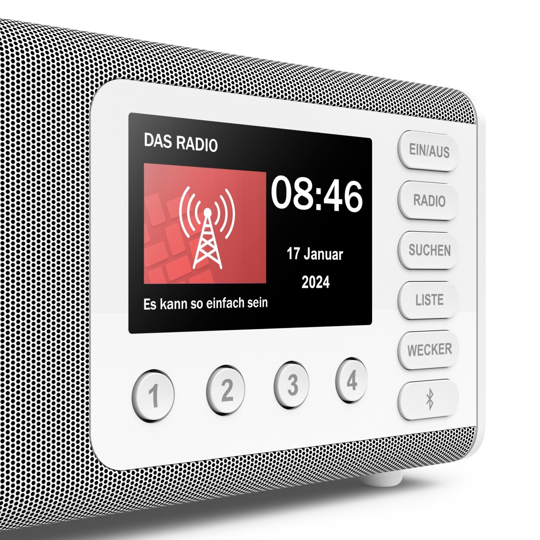 Hama Digitalradio (DAB+) »Digitalradio mit DAB+ FM Bluetooth und Wecker« ( Digitalradio (DAB+) 5 W) 4,3 Zoll TFT Display, große Tasten, Direktwahltasten