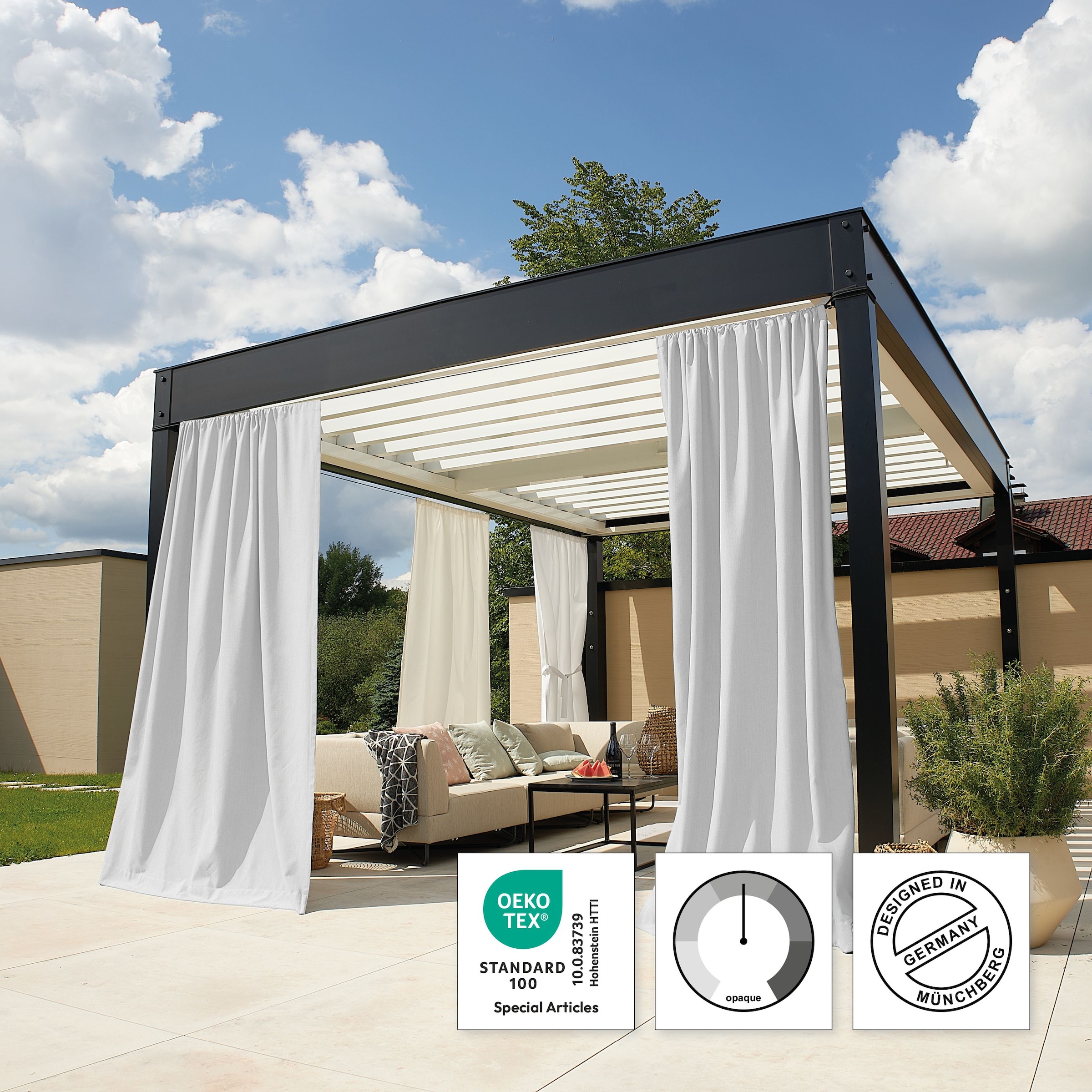 Neutex for you! Vorhang nach Maß »Outdoorvorhang SOLERO«, (1 St.), Uni Outdoorvorhang mit leichter Struktur