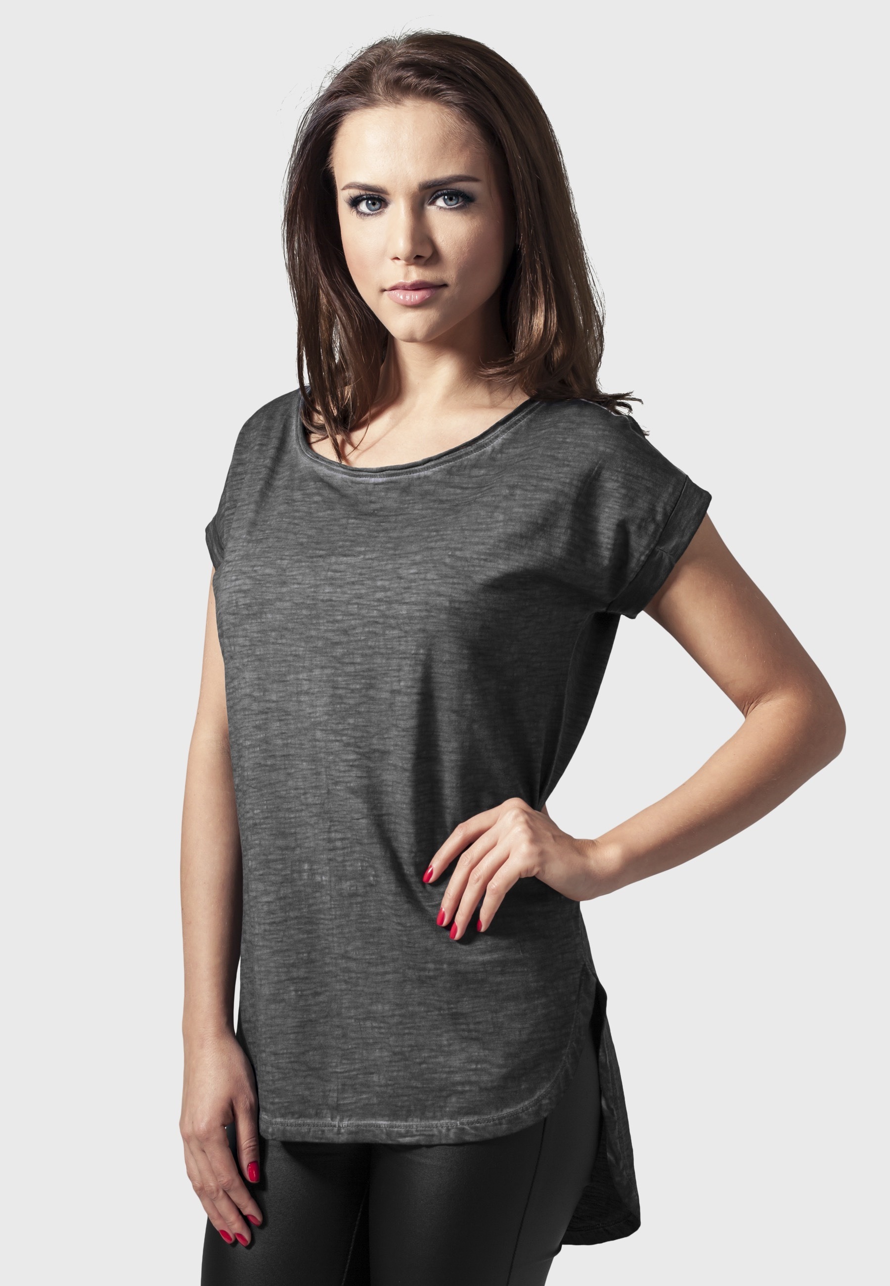 URBAN CLASSICS Kurzarmshirt "Urban Classics Damen Ladies Long Back Shaped S günstig online kaufen