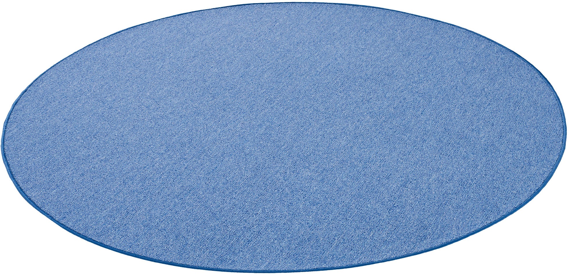 Teppich MY HOME "Fortis, Schlinge, Made in Netherlands", blau, H:5mm Ø:300cm, Kunstfaser, Teppiche, Teppich, Uni Farben, gekettelt, strapazierfähig, Wohnzimmer 2