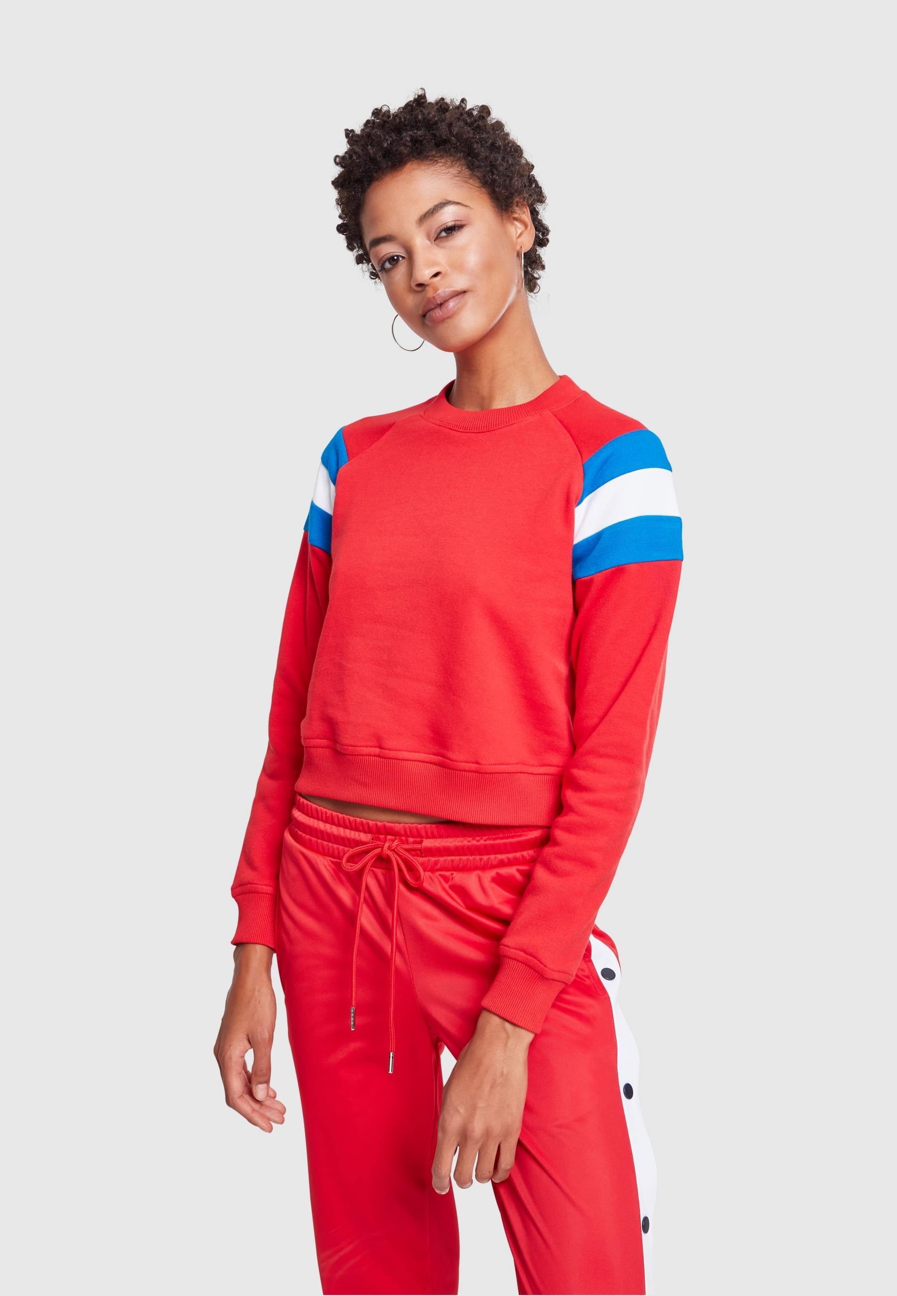 URBAN CLASSICS Sweatshirt »Urban Classics Damen Ladies Sleeve Stripe Crew«, (1 tlg.)