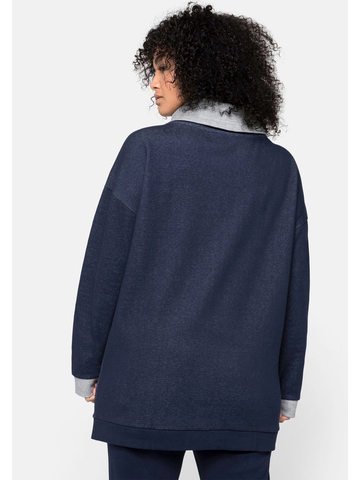 Sheego Sweatshirt »Große Größen«, mit weitem Kragen und Kontrastdetails