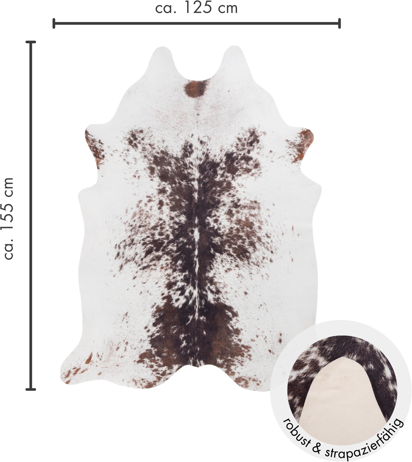 Andiamo Fellteppich »Amarillo« fellförmig 4 mm Höhe Kunstfell, gedruckte Kuhfell-Optik, Wohnzimmer, Kundenliebling