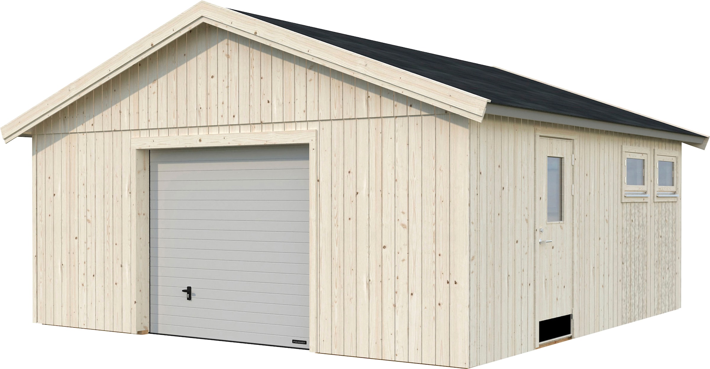 Palmako "Andre" BxTxH: 603x622x337 cm, mit Sektionaltor, naturbelassen