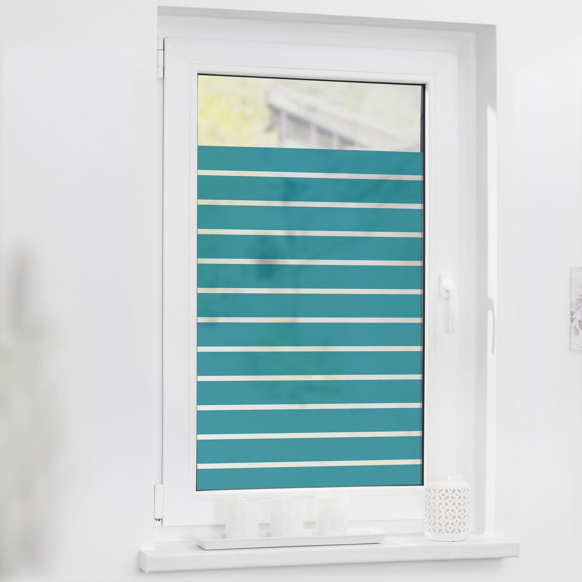 LICHTBLICK ORIGINAL Fensterfolie "Streifen Petrol", 1 St., blickdicht, stru günstig online kaufen