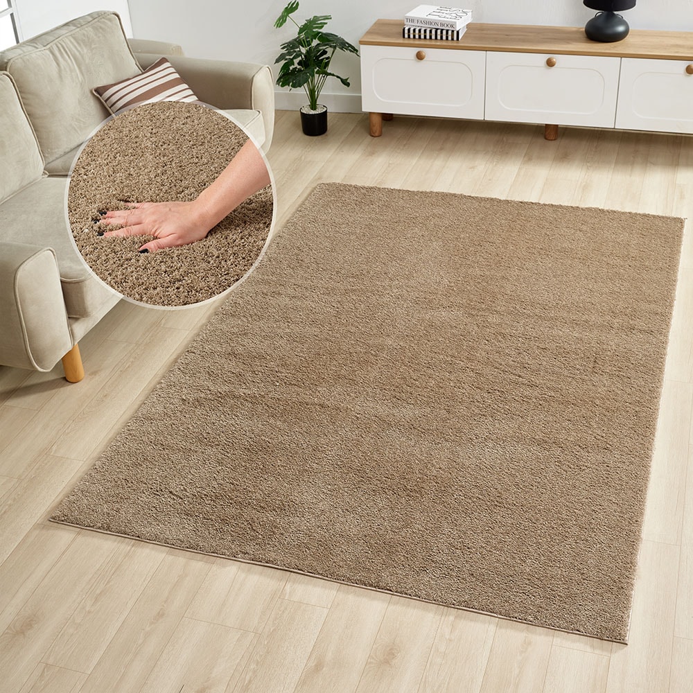 OTTO home Hochflor-Teppich "Lilari Shaggy" rechteckig 30 mm Höhe Unifarben, günstig online kaufen