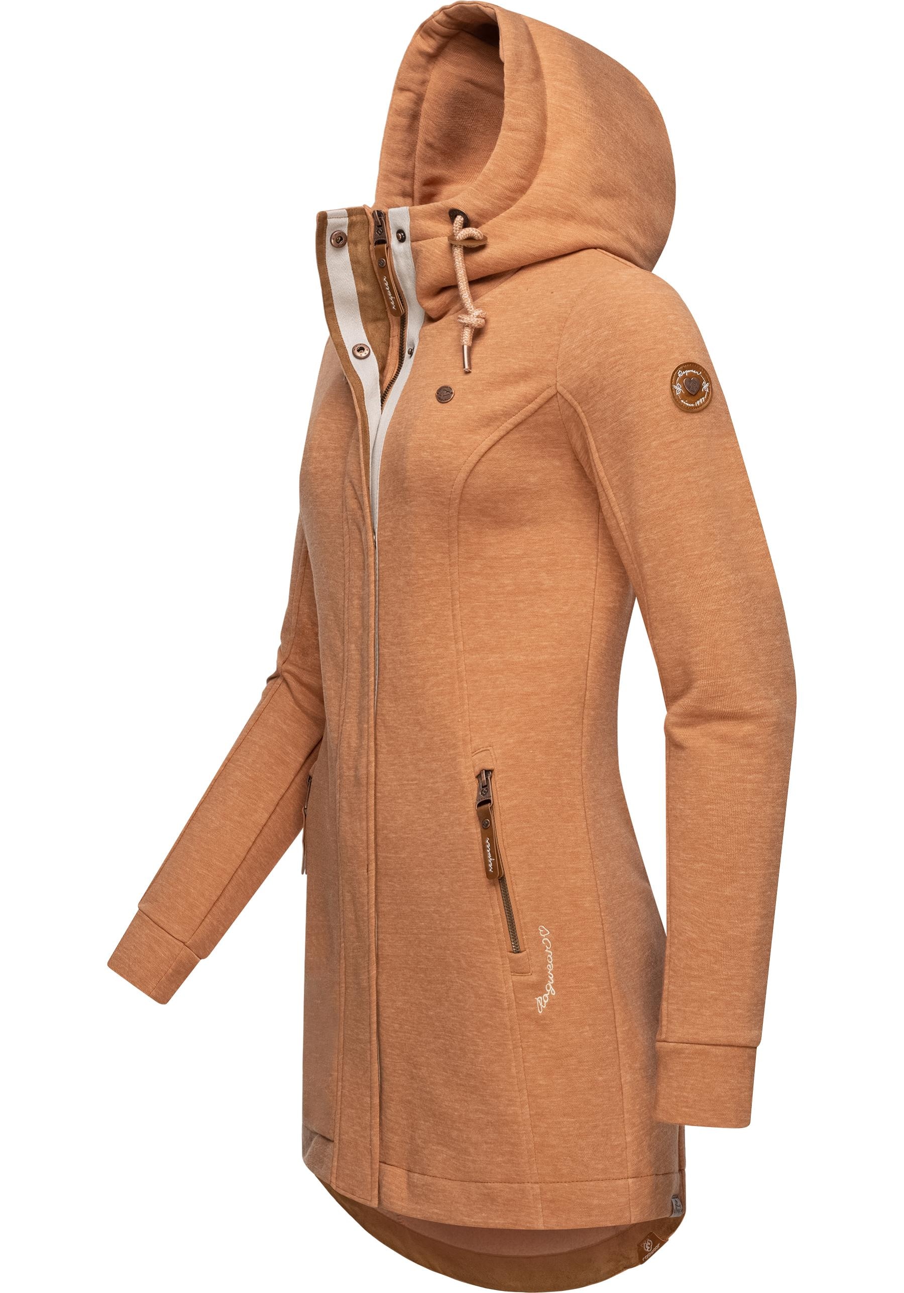 Ragwear Sweatjacke »Letty Intl.«, Sportliche Kapuzenjacke mit Kunstleder-Elementen