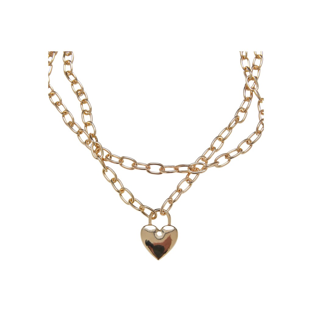 URBAN CLASSICS Halsreif »Urban Classics Unisex Heart Padlock Necklace«