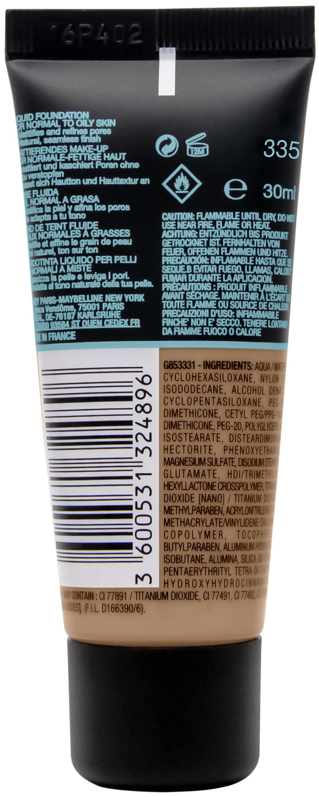 MAYBELLINE NEW YORK Foundation »Fit Me! Matte + Poreless Make-Up«, mit langanhaltender Formel