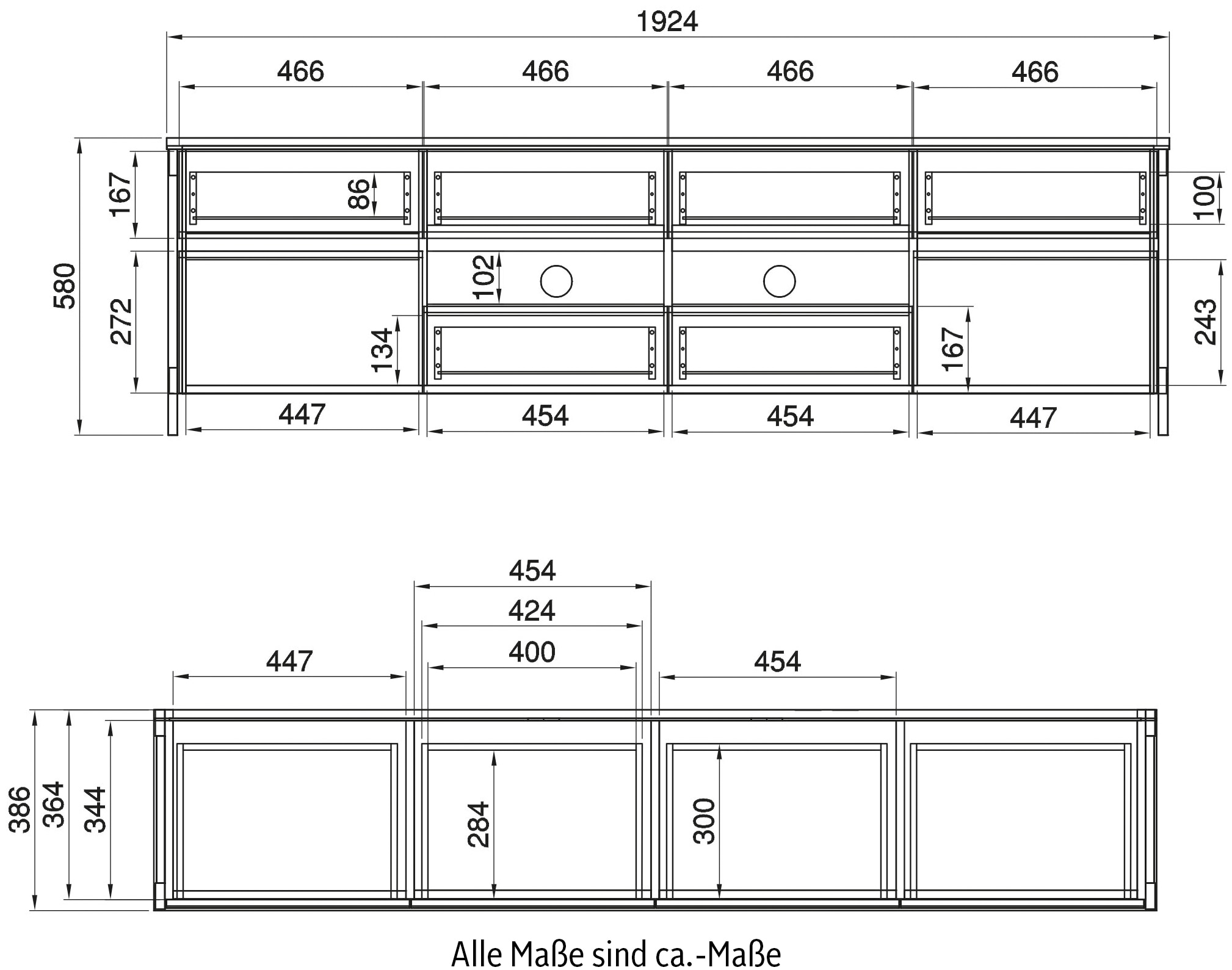 Home affaire TV-Schrank »Stranda, moderner TV-Unterschrank, Kommode im Scandi-Style, Lowboard«, Rahmenoptik, ausreichend Stauraum, vielseitig einsetzbar, 193 cm breit