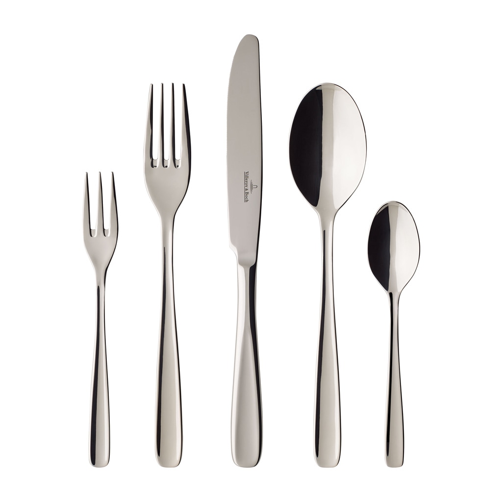 Villeroy & Boch Besteck-Set "Tafelbesteck Liam 180er Set silber" Spülmaschinengeeignet, Spülmaschinenfest