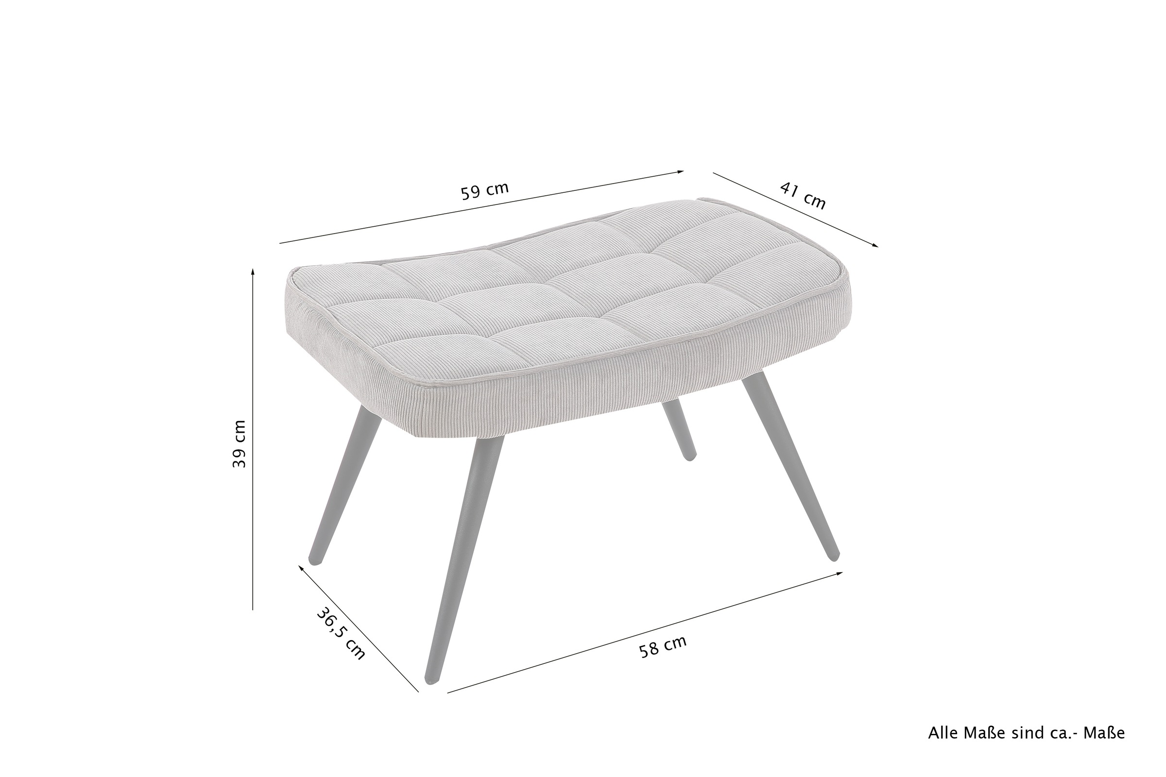 Homexperts Hocker »ULLA«, (1 St.), Hocker mit Steppung