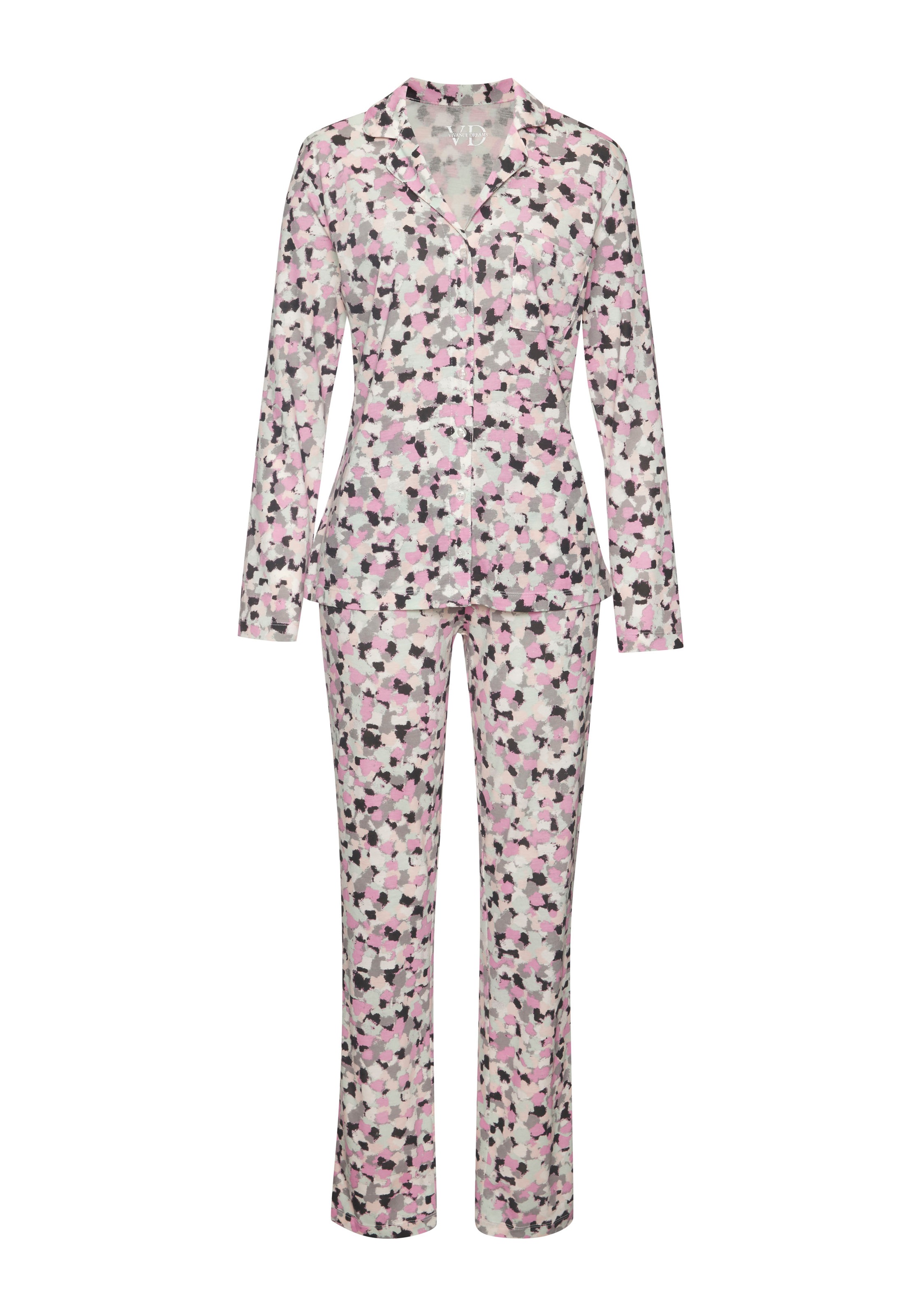 Vivance Dreams Pyjama, (2 tlg.), mit Aquarell-Muster