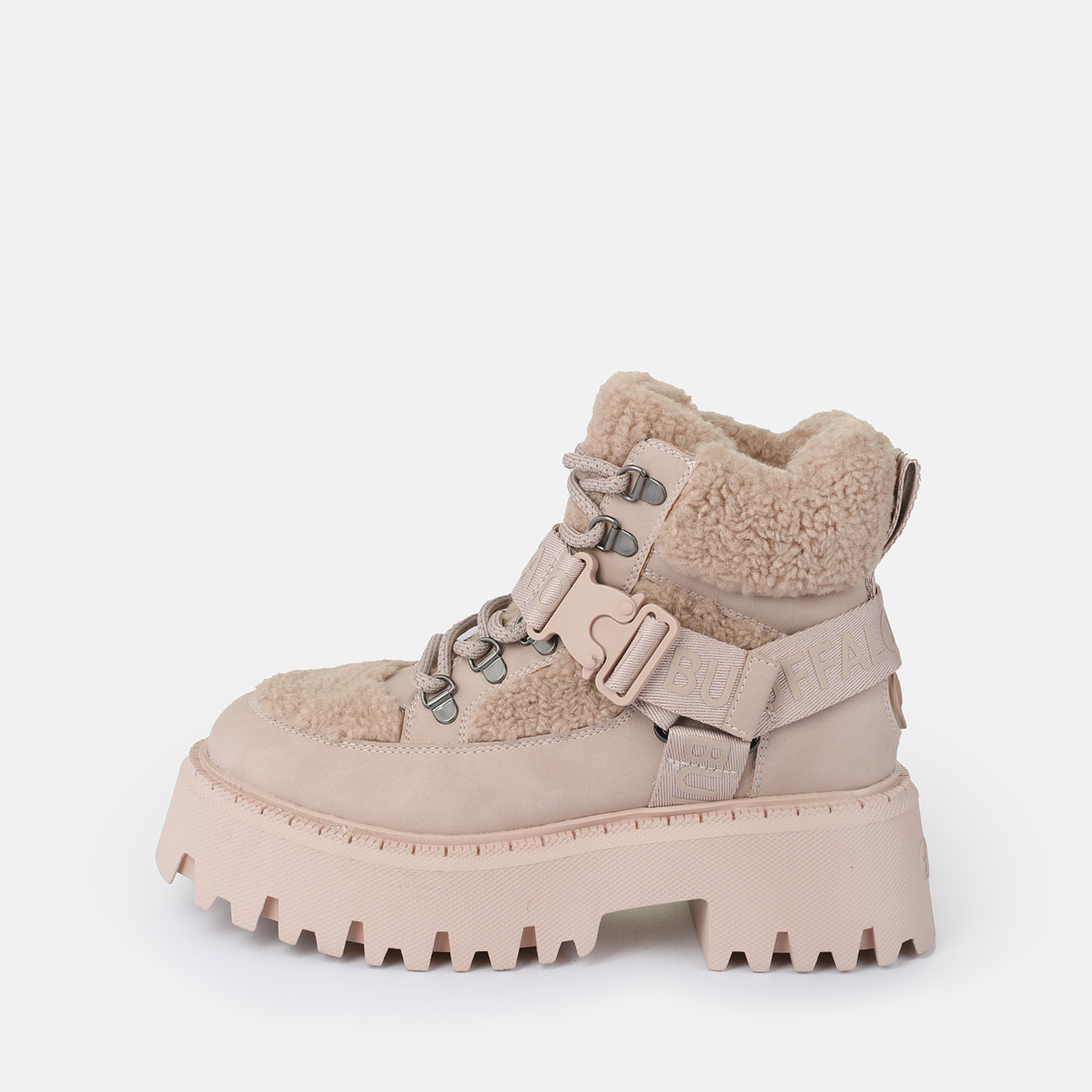 Buffalo Winterboots Plateauboots, trendy Stiefelette, Schnürboots mit Fellimitat