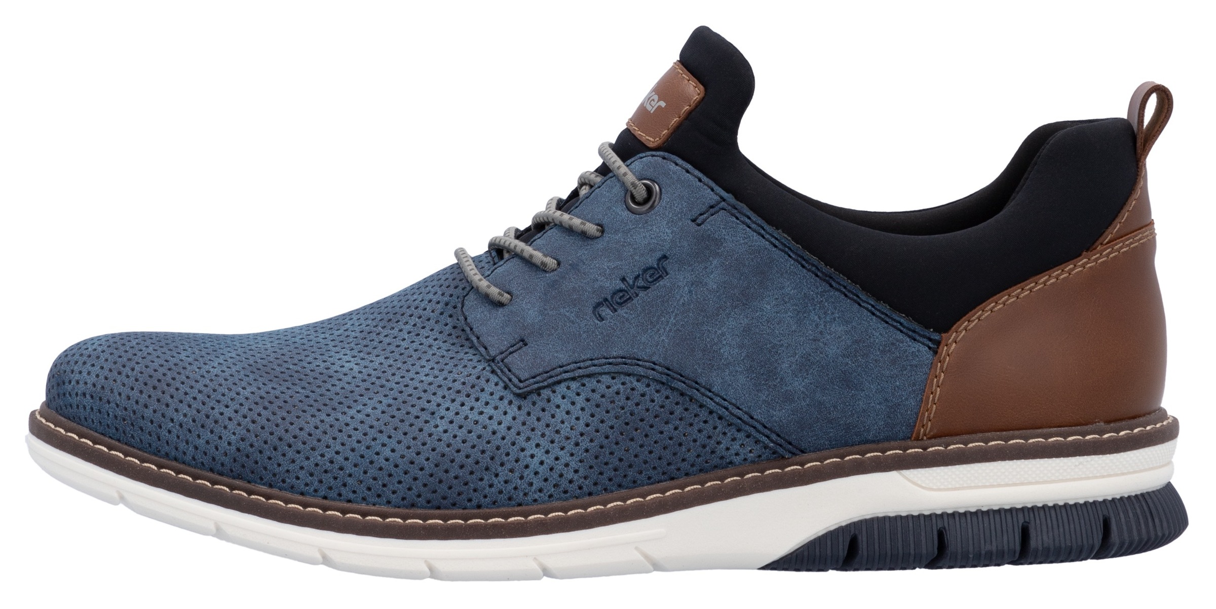 Rieker Slip-On Sneaker, Schlupfschuh, Halbschuh, Freizeitschuh mit Prägung