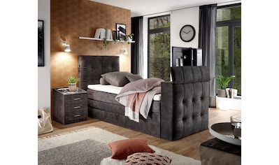 Boxspringbett »Richmond«, mit Duo-Matratze (H2/H3), versenkbarer TV-Halterung (bis 40...