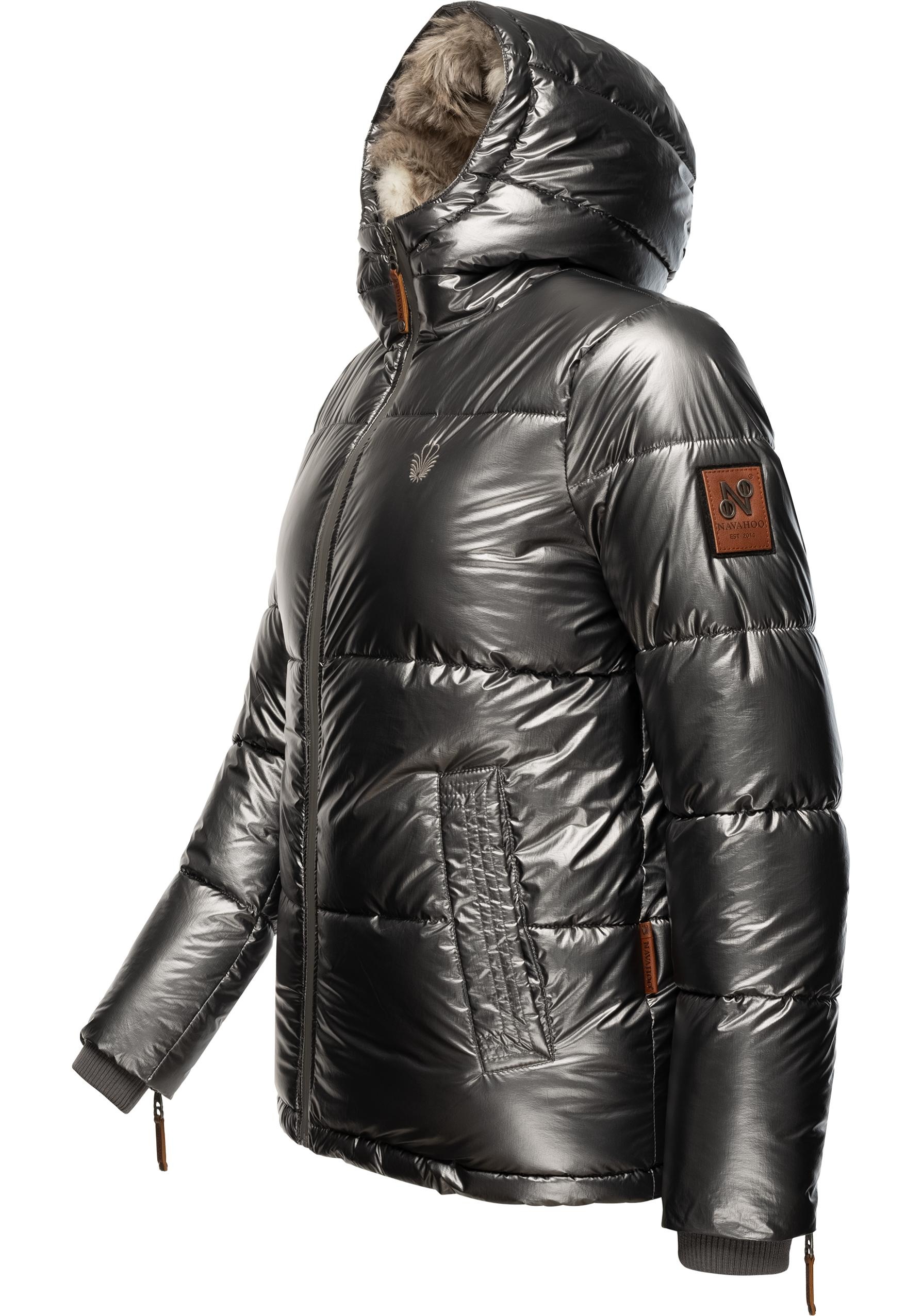 Navahoo Winterjacke »Tikunaa«, mit Kapuze, warm gefütterte Damen Steppjacke mit Kunstfellkapuze