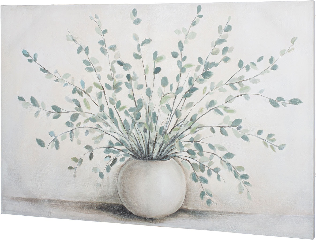 GILDE Metallbild »Bild rechteckig Vase mit Eukalyptus« 1 Stk. tlg.