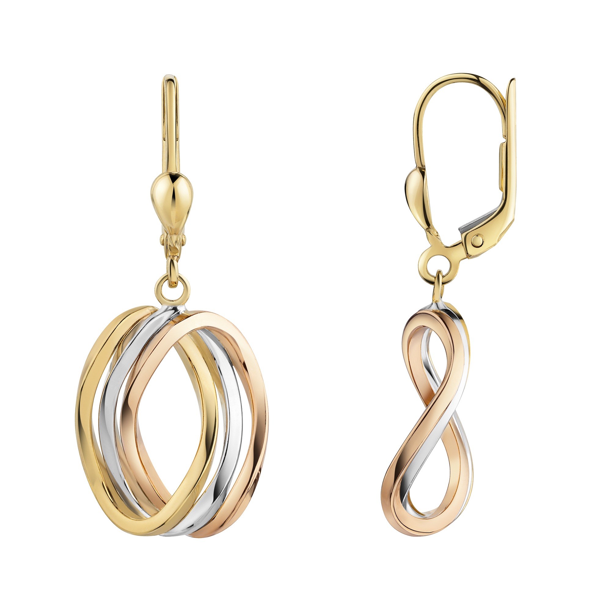 Fascination by Ellen K. Paar Ohrhänger »375/- Gelbgold 3-farbig oval«