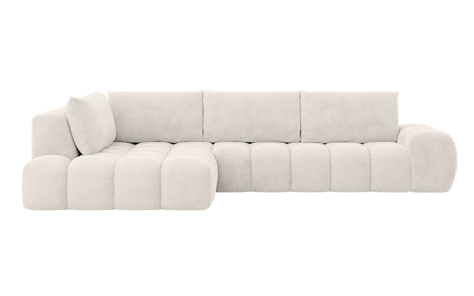 OTTO home Ecksofa "AZITA L-Form, XL 296 cm - Designsofa in Bubble-Optik" lose Rückenkissen, traumhafte Steppung