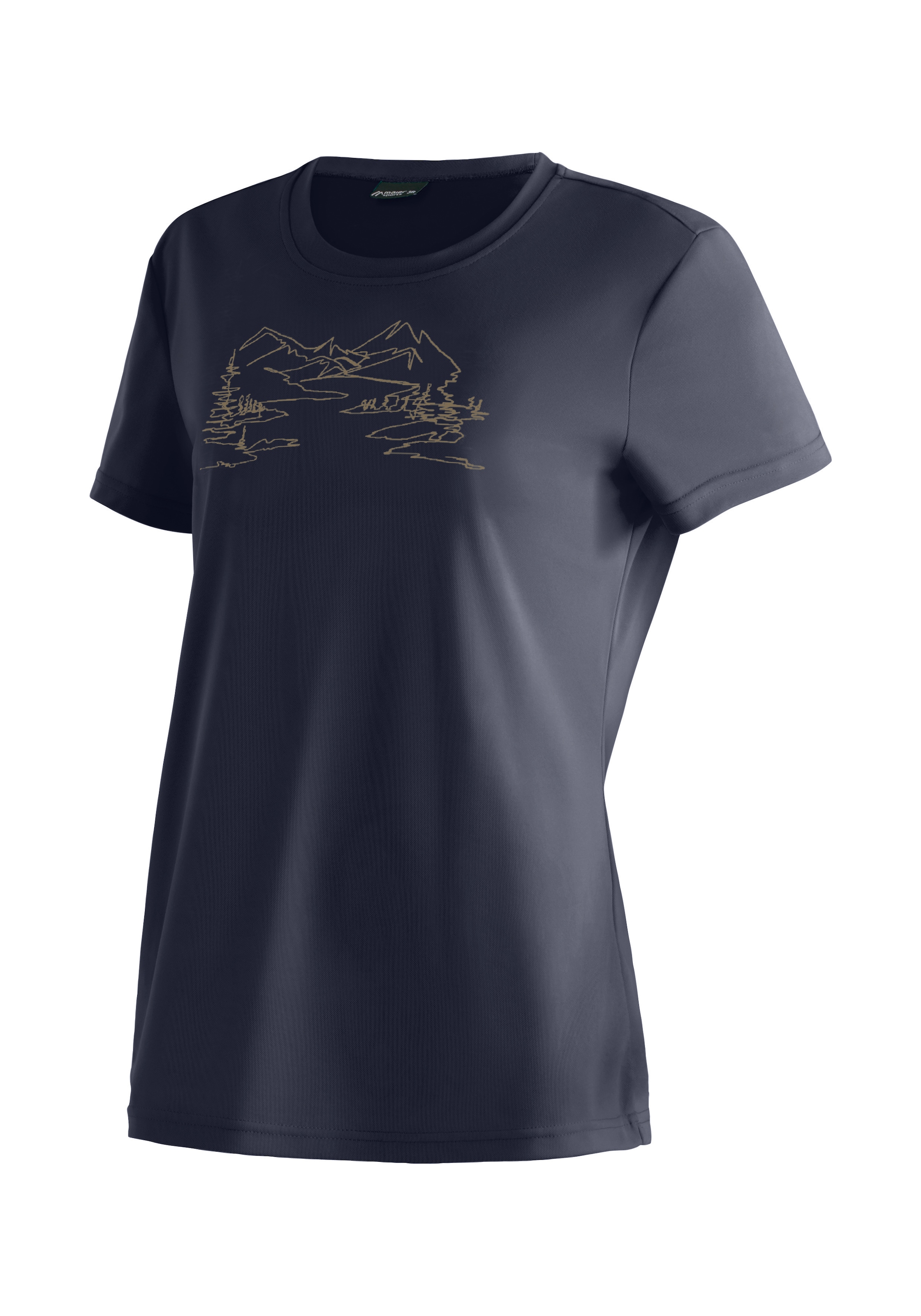Maier Sports 1100000002199 "Wilma Print" Damen Kurzarmshirt, leichtes Sommer Funktionsshirt, Rundhals, Reg Fit