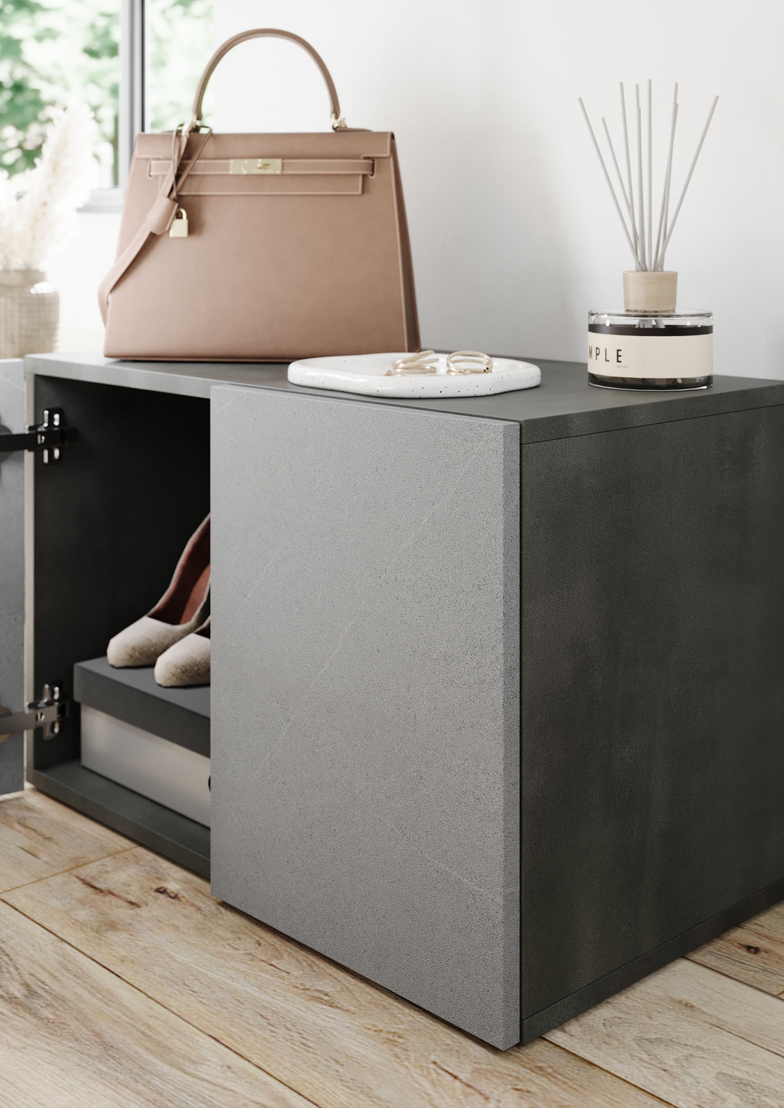 INOSIGN Schuhschrank »Pratiko Breite 63 cm, Höhe 42 cm, Garderobenbank,«, Flurbank, Schuhbank, mit Stauraum