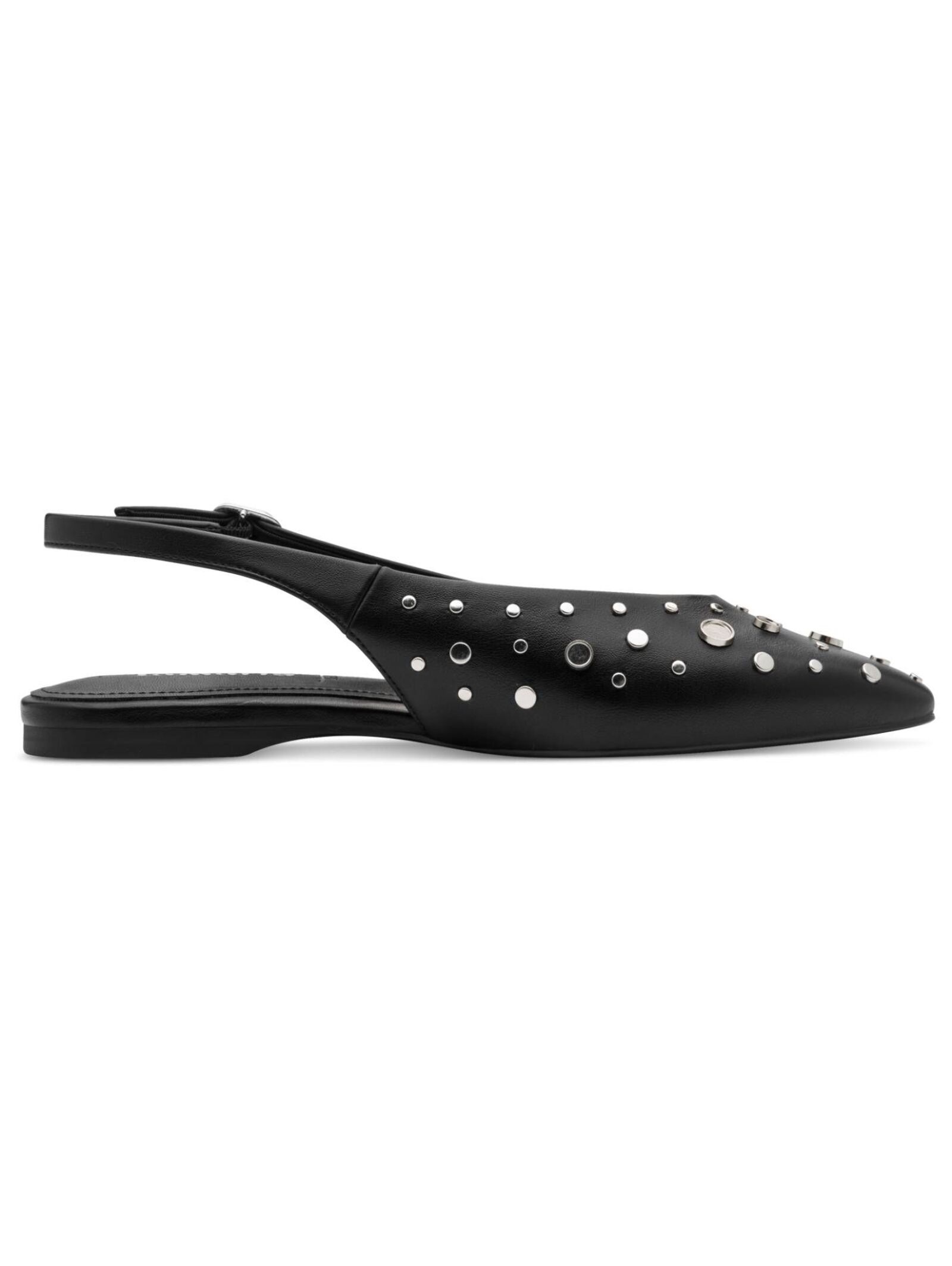 Ballerina TAMARIS "Tamaris Ballerinas Lederimitat", Damen, Gr. 37, schwarz, silber, Lederimitat, Schuhe Ballerina 3