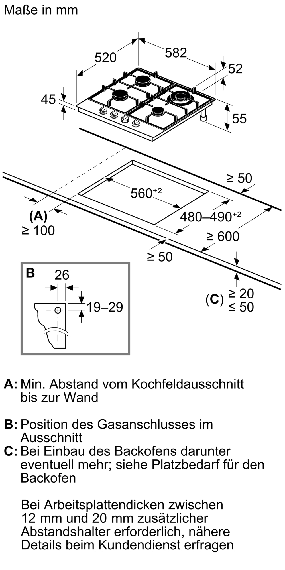 BOSCH Gas-Kochfeld »PCH6A5I90«