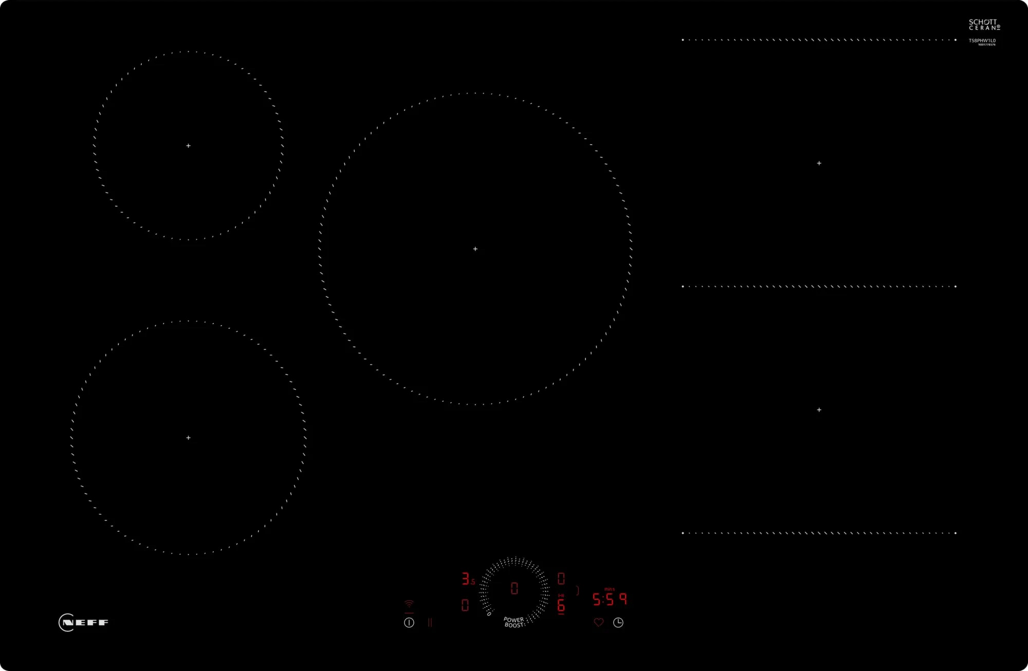 NEFF Induktions-Kochfeld "T58PHW1L0" mit virtueller Twist Touch Bedienung günstig online kaufen
