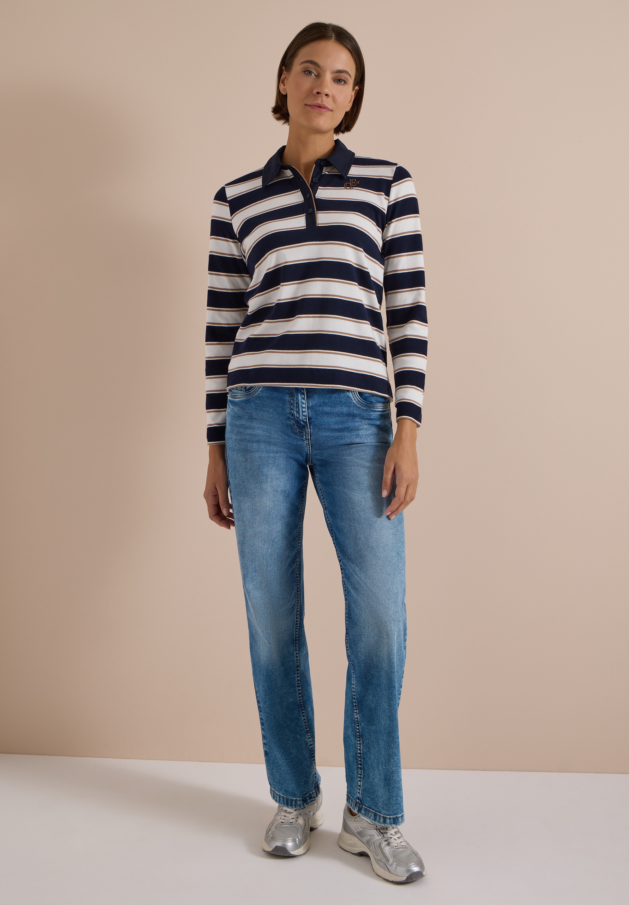 Cecil Langarmshirt aus reiner Baumwolle