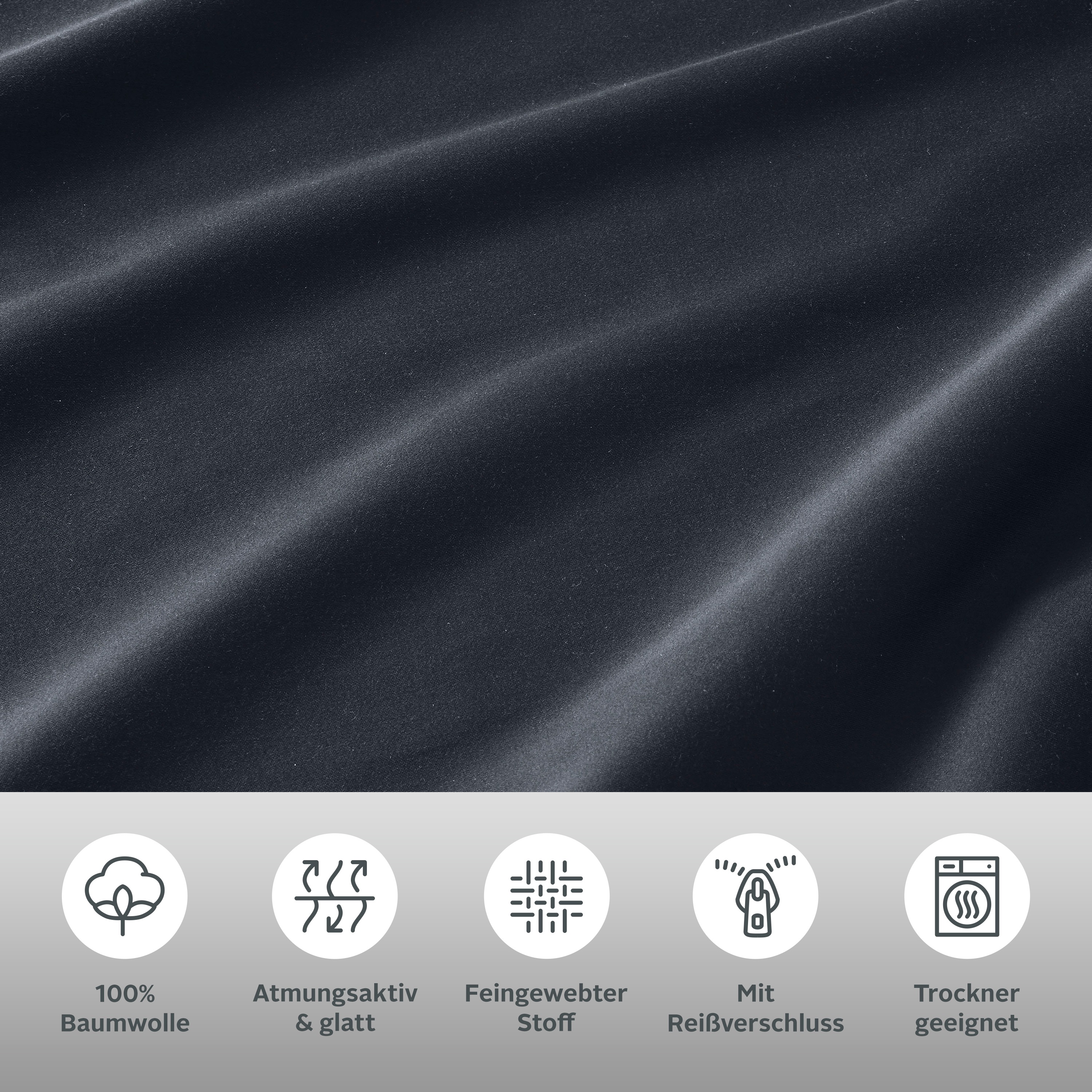 Thumbnail - OTTO home Bettwäsche "Mila in 135x200, 155x220 oder 200x200 cm" 2 Mako-Satin, Bettwäsche aus Baumwolle, unifarbene Bettw...