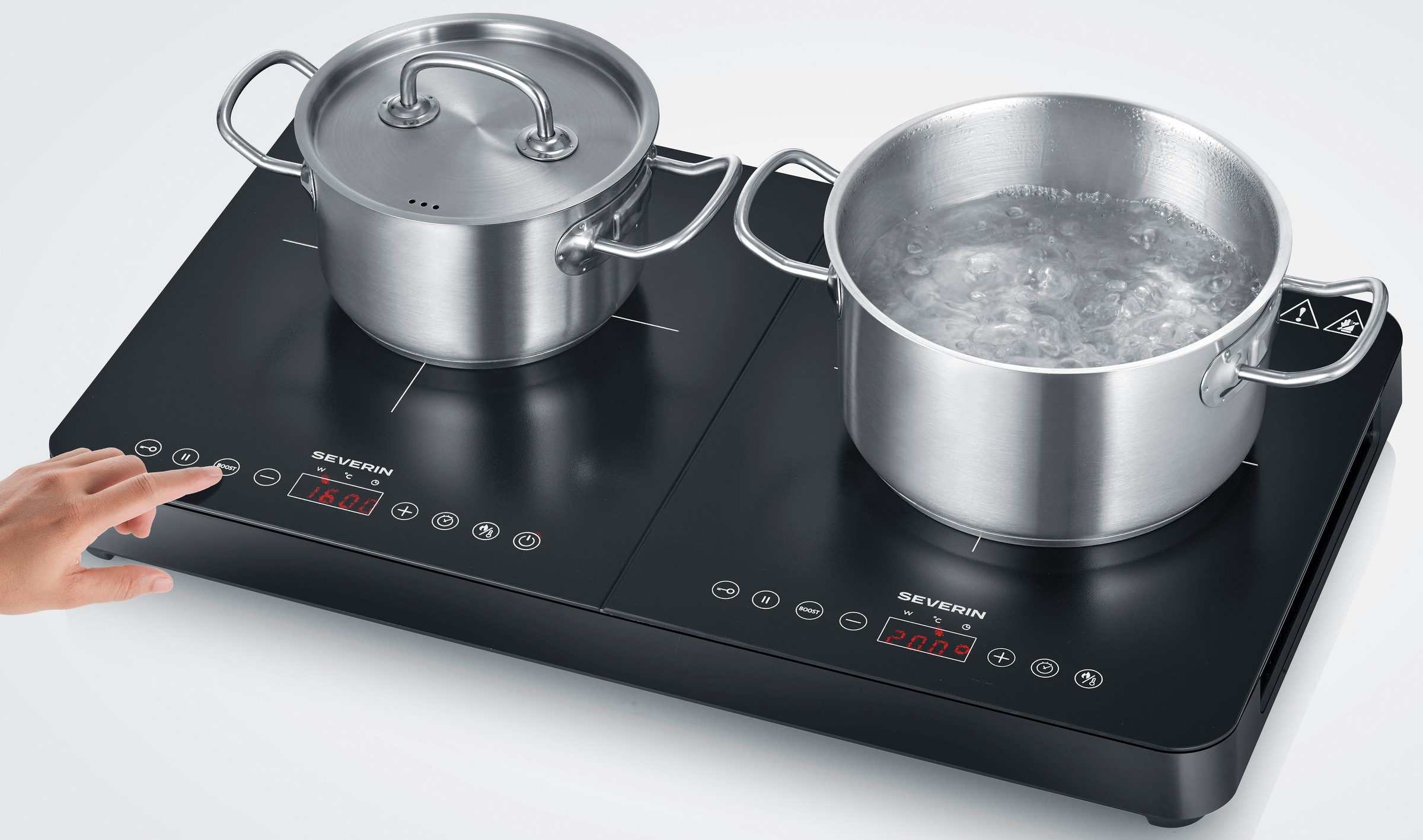 Severin Doppel-Induktionskochplatte »DK 1027« 2 matte Glaskeramik-Kochfelder, kratzfest, automatische Topferkennung